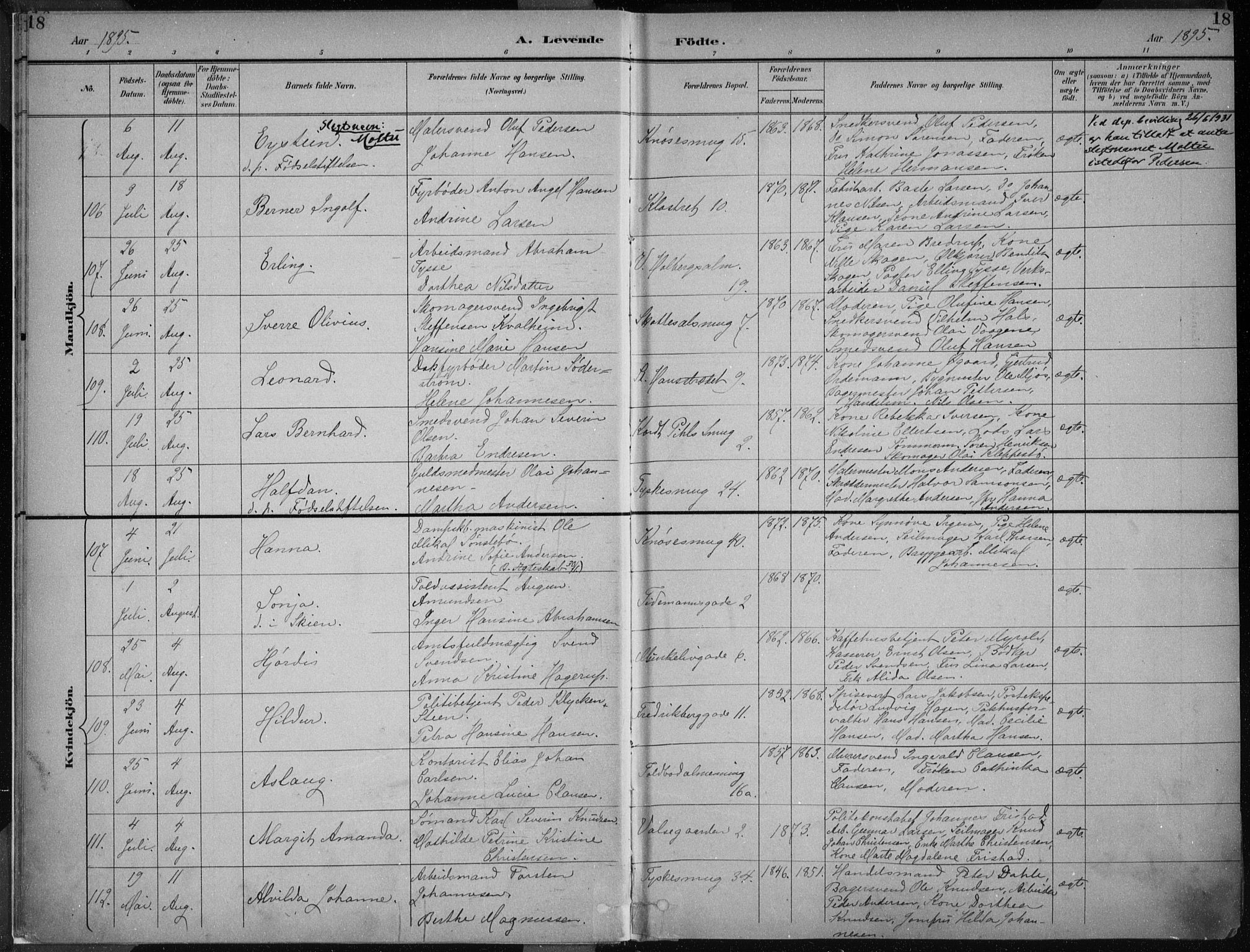 Nykirken Sokneprestembete, AV/SAB-A-77101/H/Haa/L0018: Ministerialbok nr. B 6, 1895-1903, s. 18