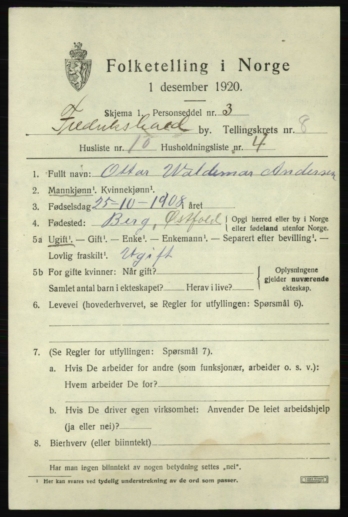 SAO, Folketelling 1920 for 0101 Fredrikshald kjøpstad, 1920, s. 14877