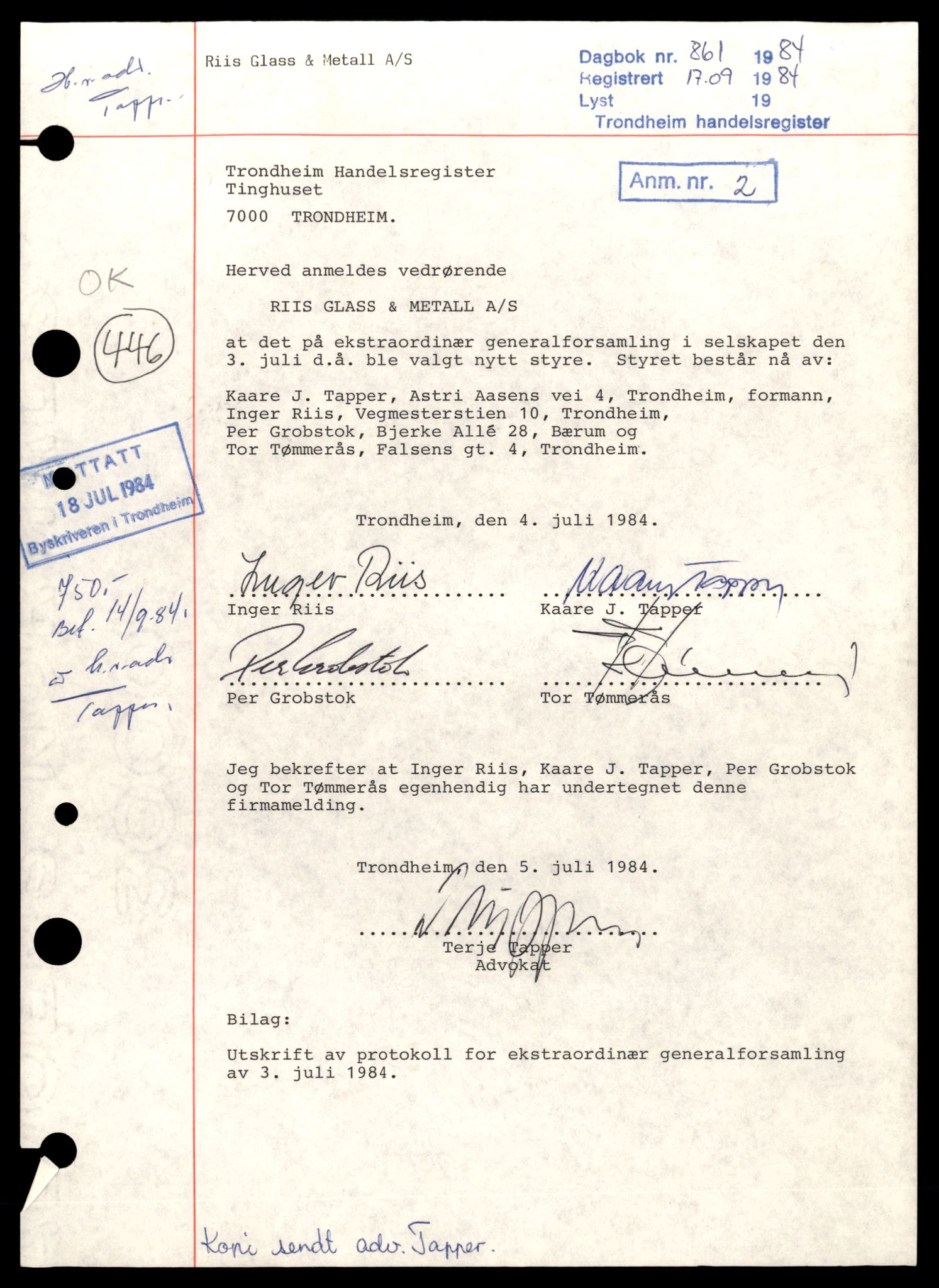 Trondheim byfogd, AV/SAT-A-0003/2/J/Jd/Jdd/L0045: Aksjeselskap, Ri-Ro, 1944-1990, s. 9