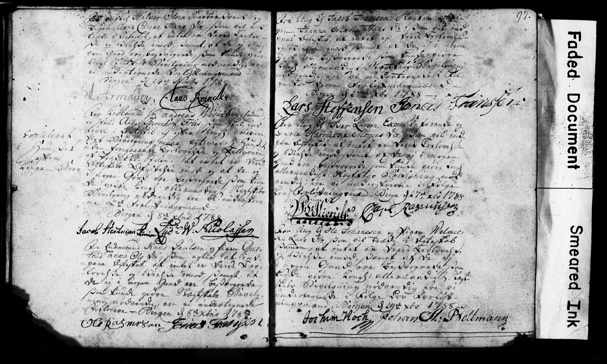 Korskirken sokneprestembete, SAB/A-76101: Forlovererklæringer nr. II.5.1, 1776-1816, s. 97