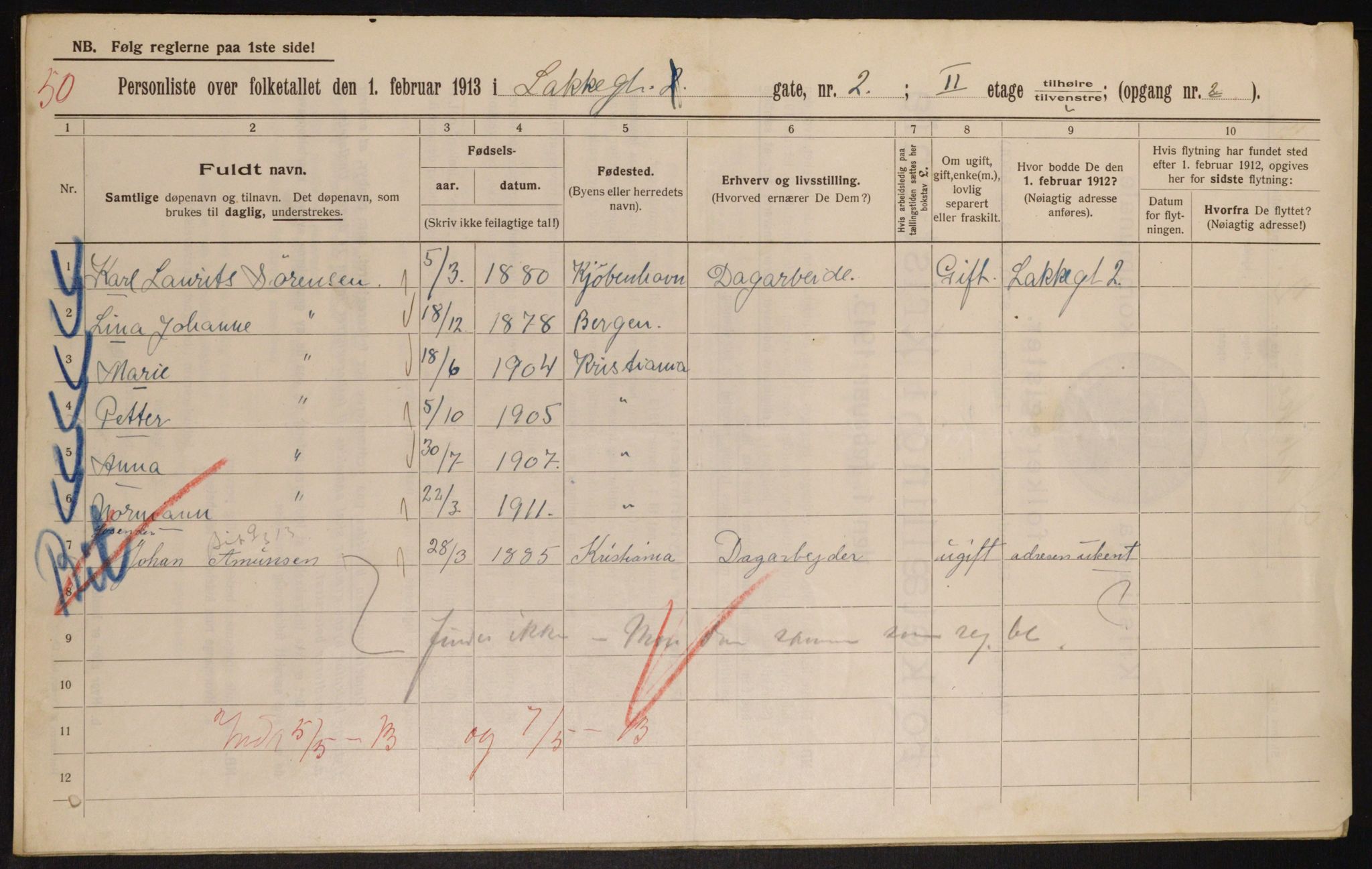 OBA, Kommunal folketelling 1.2.1913 for Kristiania, 1913, s. 55024