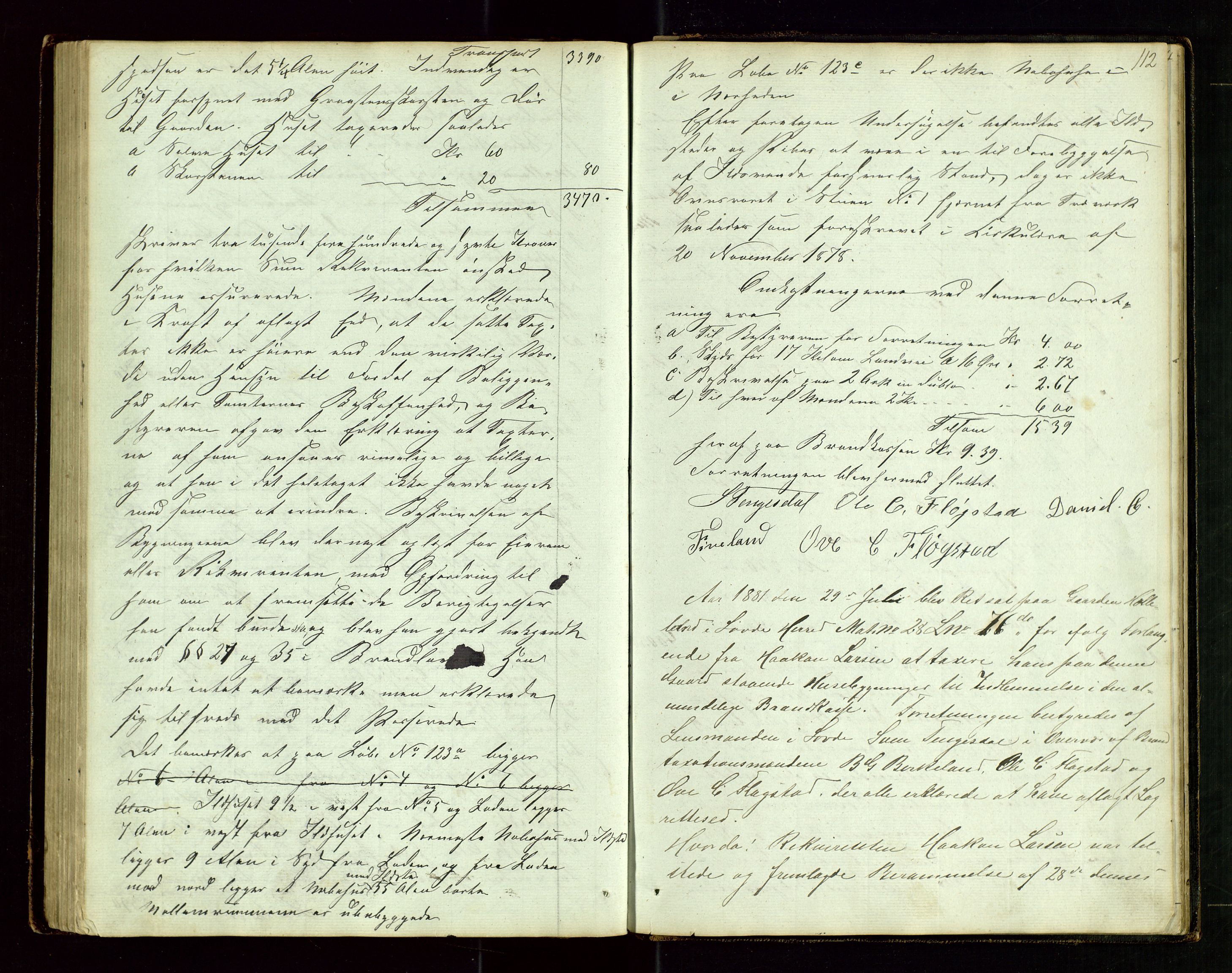 Sauda lensmannskontor, AV/SAST-A-100177/Goa/L0001: "Brandtaxations-Protocol for Søvde Thinglaug", 1846-1886, s. 111b-112a