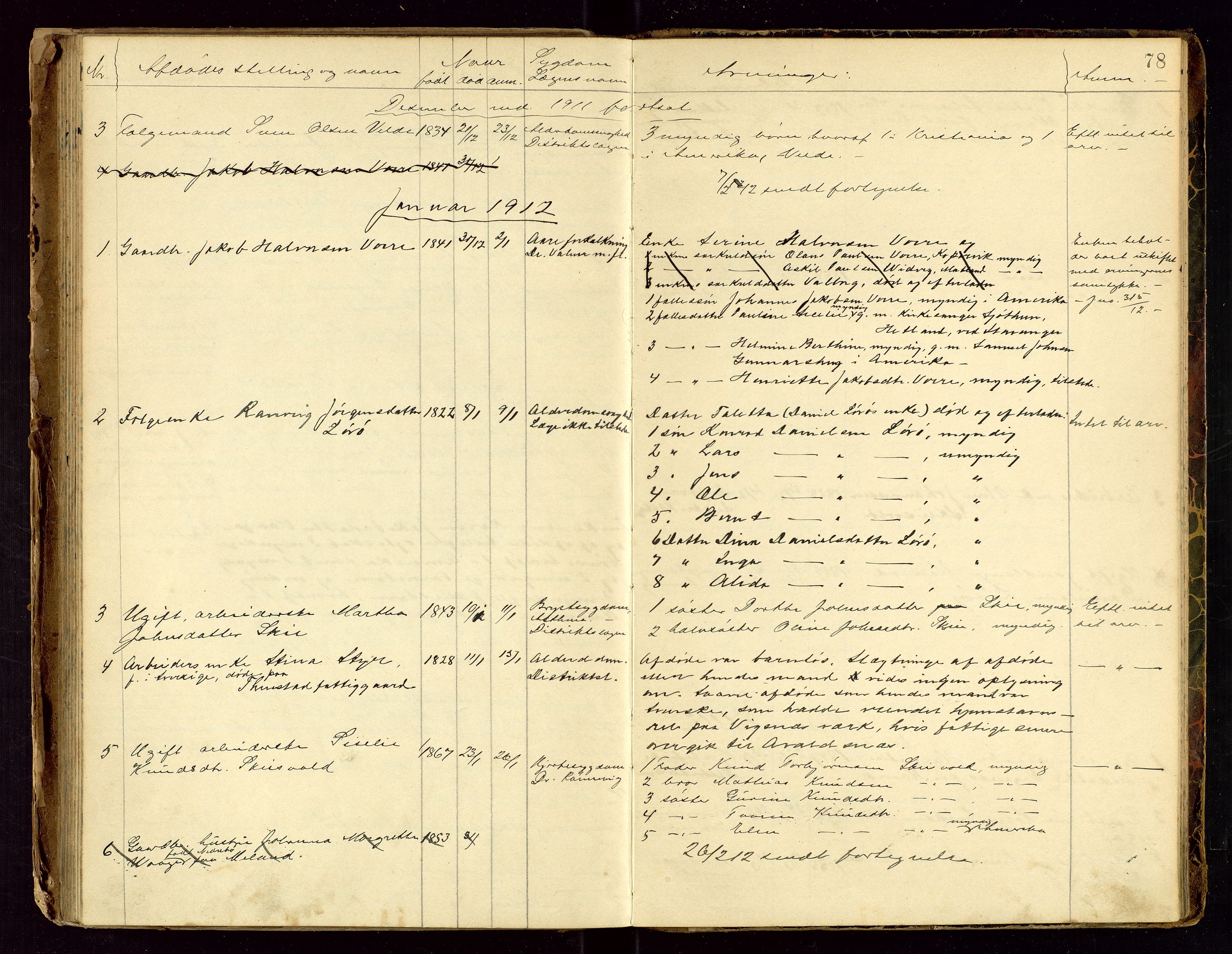 Avaldsnes lensmannskontor, SAST/A-100286/Gga/L0001: "Dødslistene Avaldsnæs Prtgd  2 - 87  Kopervig Sogn  38 - 120", 1897-1916, s. 78