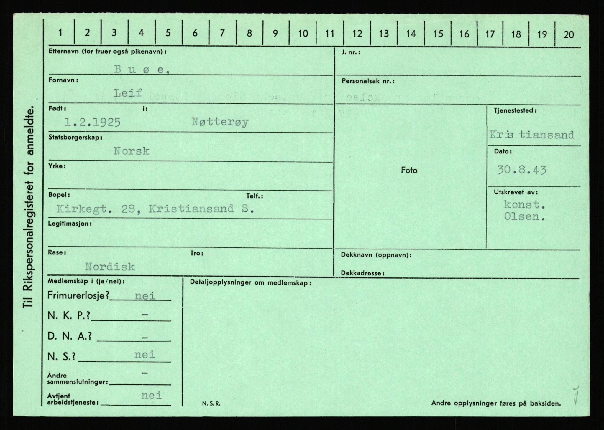 Statspolitiet - Hovedkontoret / Osloavdelingen, AV/RA-S-1329/C/Ca/L0003: Brechan - Eichinger	, 1943-1945, s. 1186