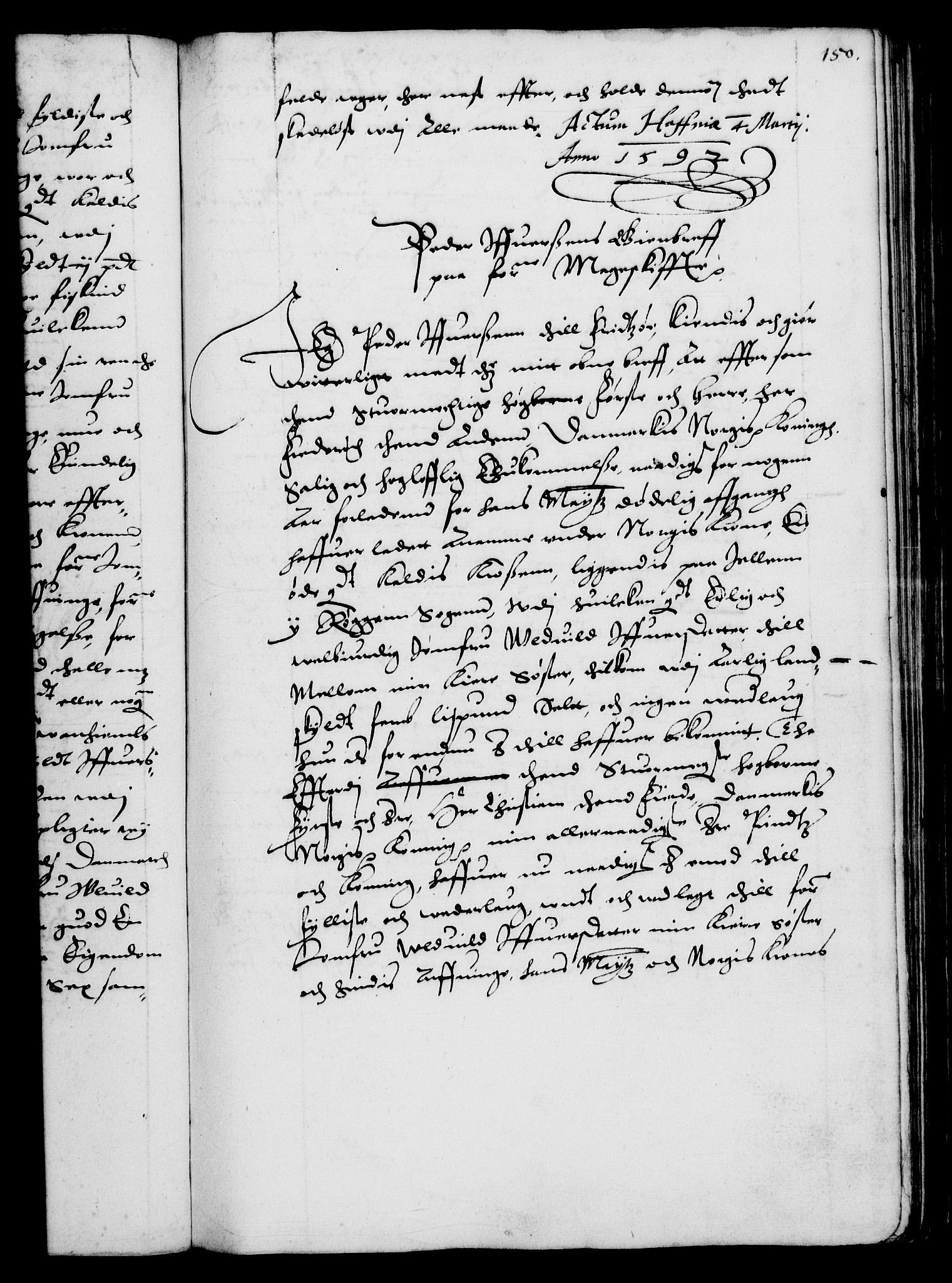Danske Kanselli 1572-1799, AV/RA-EA-3023/F/Fc/Fca/Fcaa/L0002: Norske registre (mikrofilm), 1588-1596, s. 150a