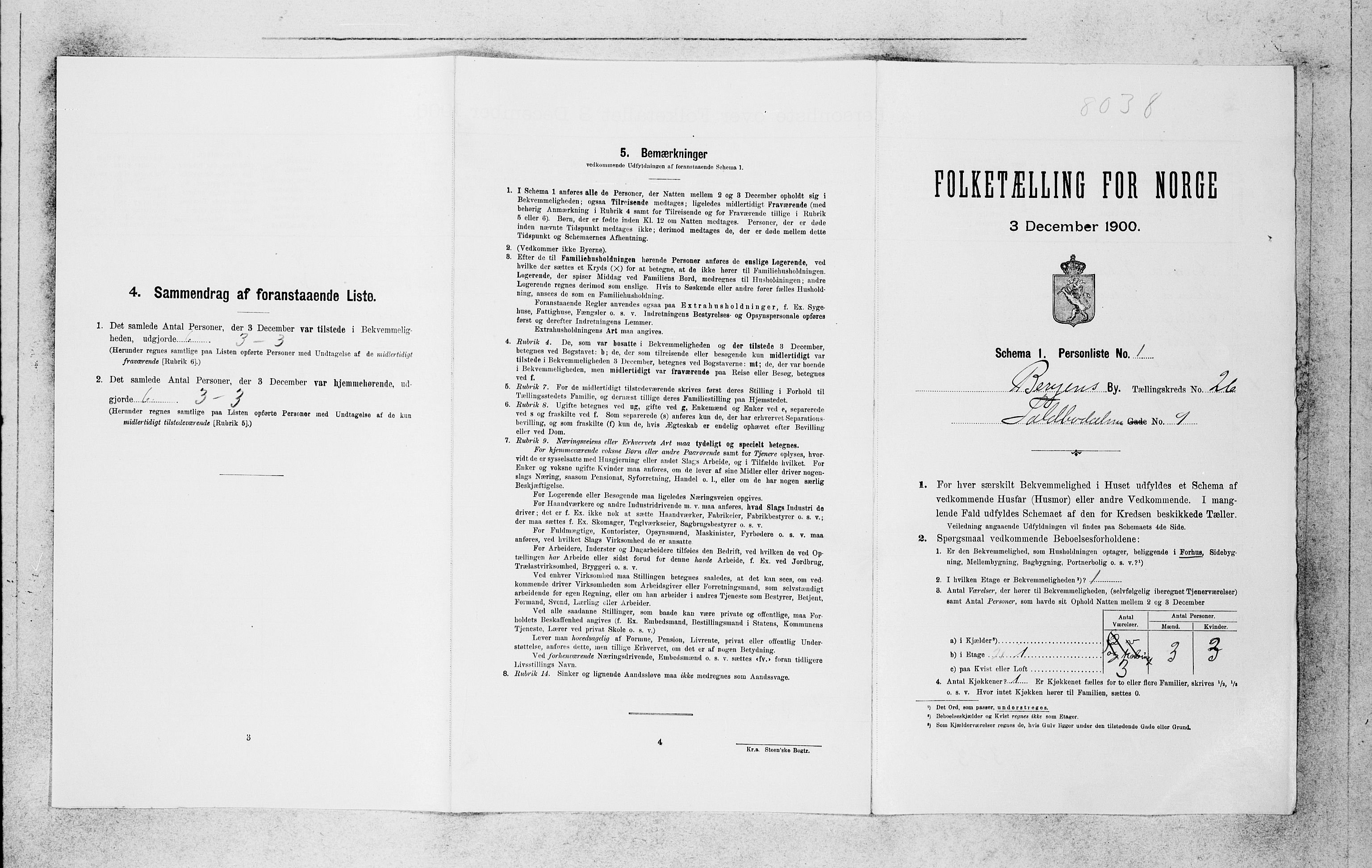 SAB, Folketelling 1900 for 1301 Bergen kjøpstad, 1900, s. 5414