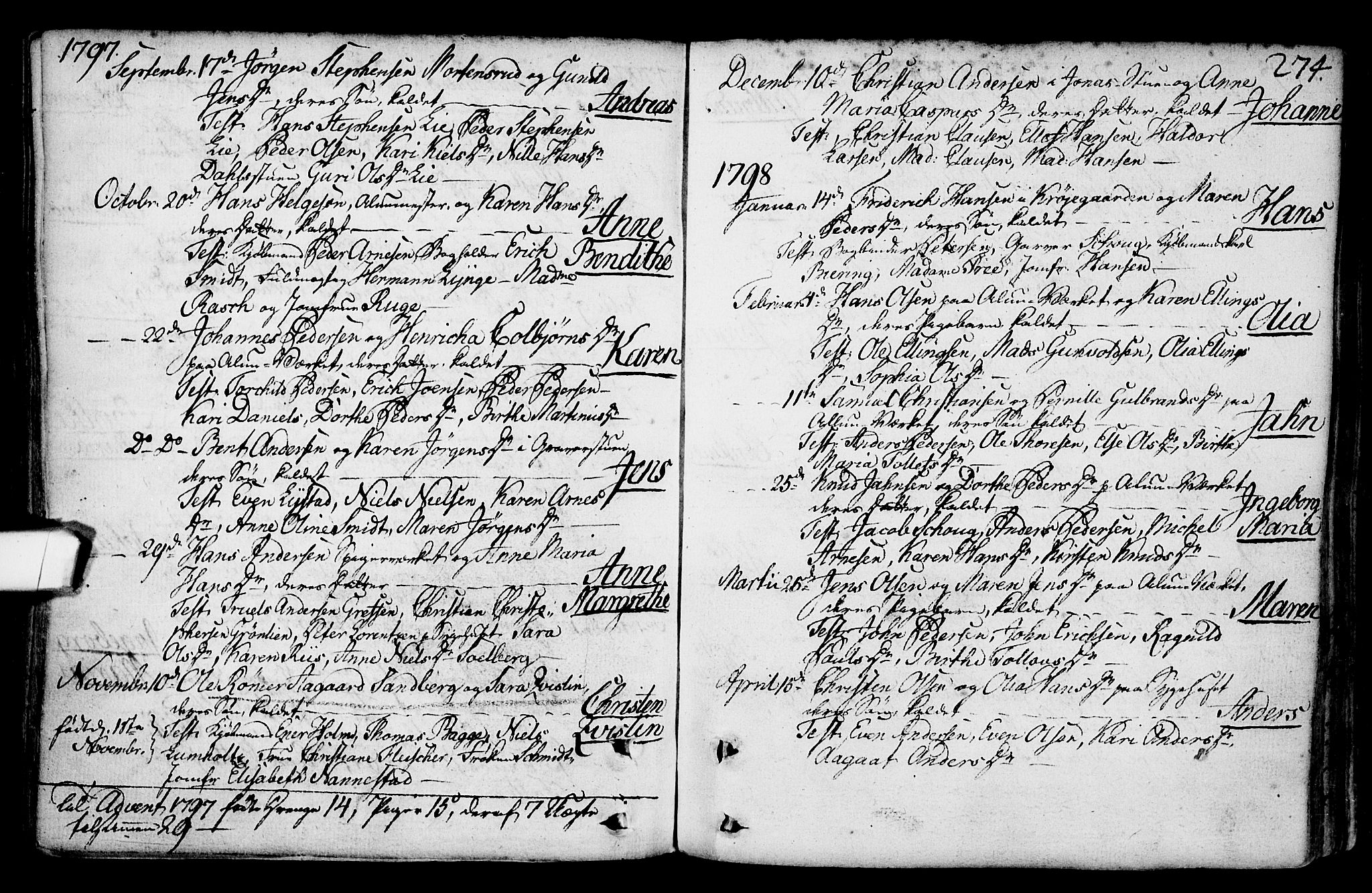 Gamlebyen prestekontor Kirkebøker, AV/SAO-A-10884/F/Fa/L0001: Ministerialbok nr. 1, 1734-1818, s. 274