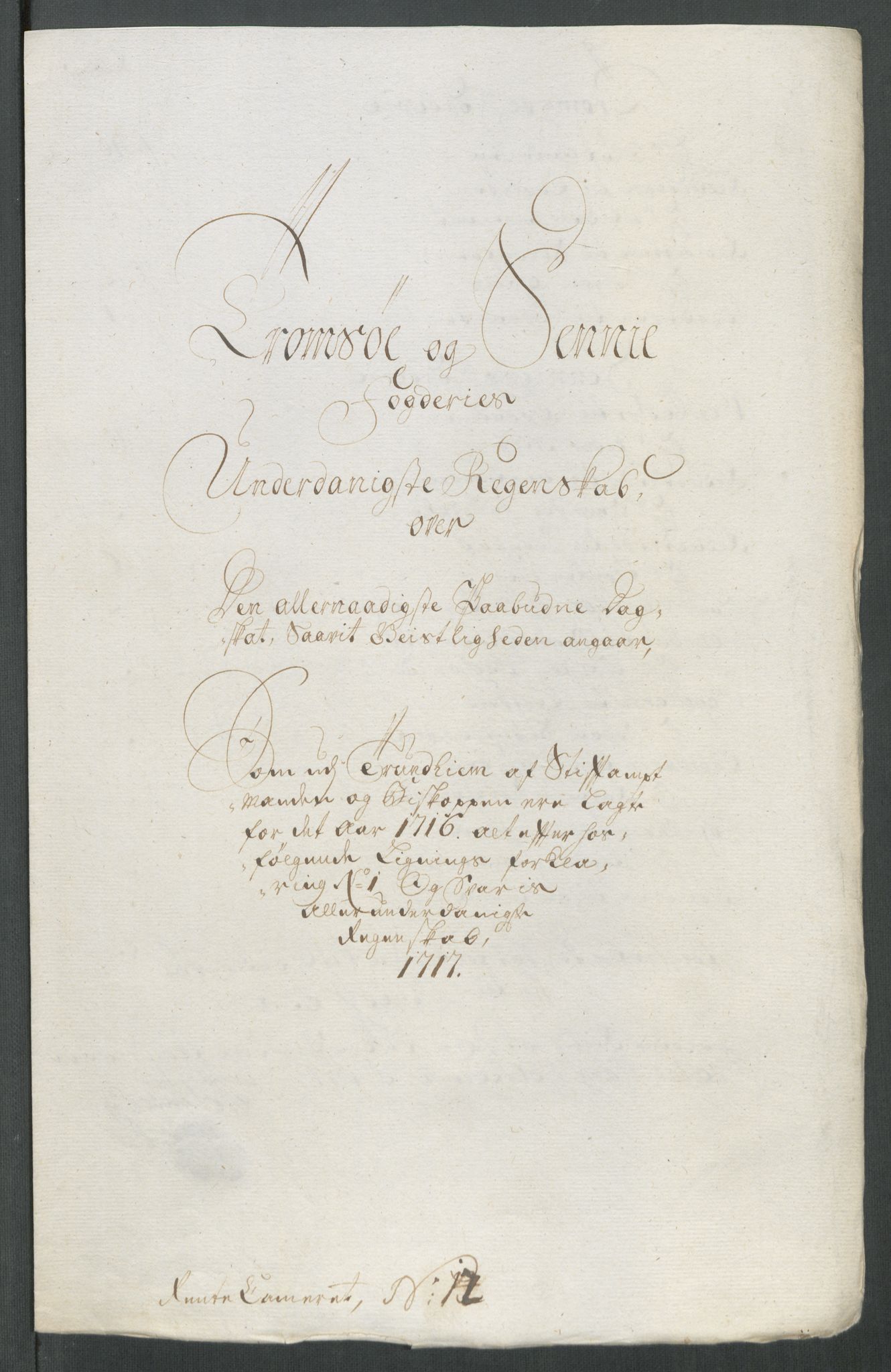 Rentekammeret inntil 1814, Reviderte regnskaper, Fogderegnskap, AV/RA-EA-4092/R68/L4763: Fogderegnskap Senja og Troms, 1717, s. 195