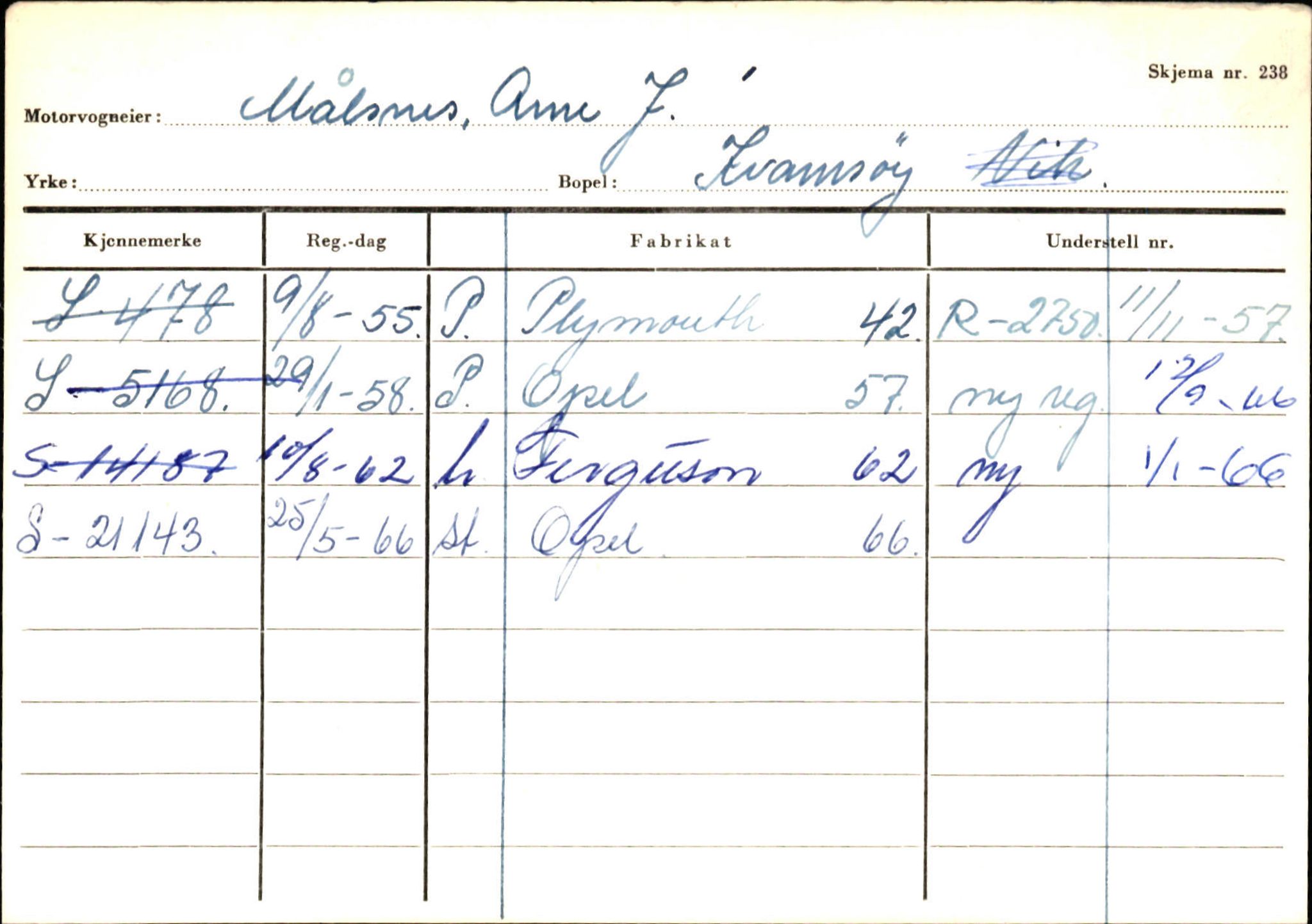 Statens vegvesen, Sogn og Fjordane vegkontor, SAB/A-5301/4/F/L0132: Eigarregister Askvoll A-Å. Balestrand A-Å, 1945-1975, s. 2114