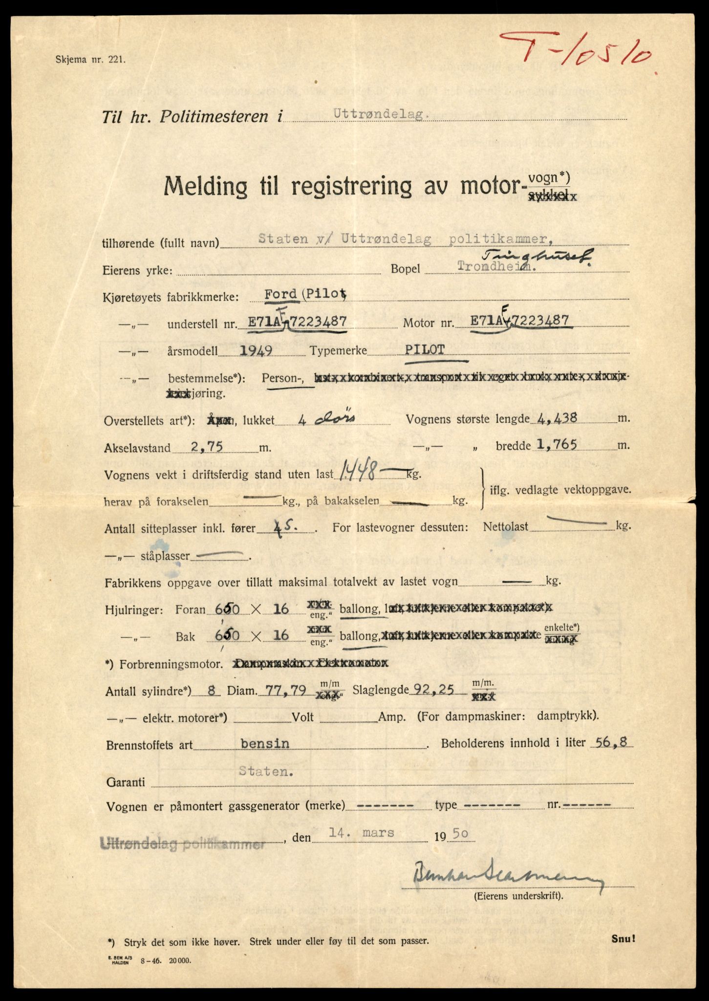 Møre og Romsdal vegkontor - Ålesund trafikkstasjon, SAT/A-4099/F/Fe/L0021: Registreringskort for kjøretøy T 10471 - T 10583, 1927-1998, s. 1109