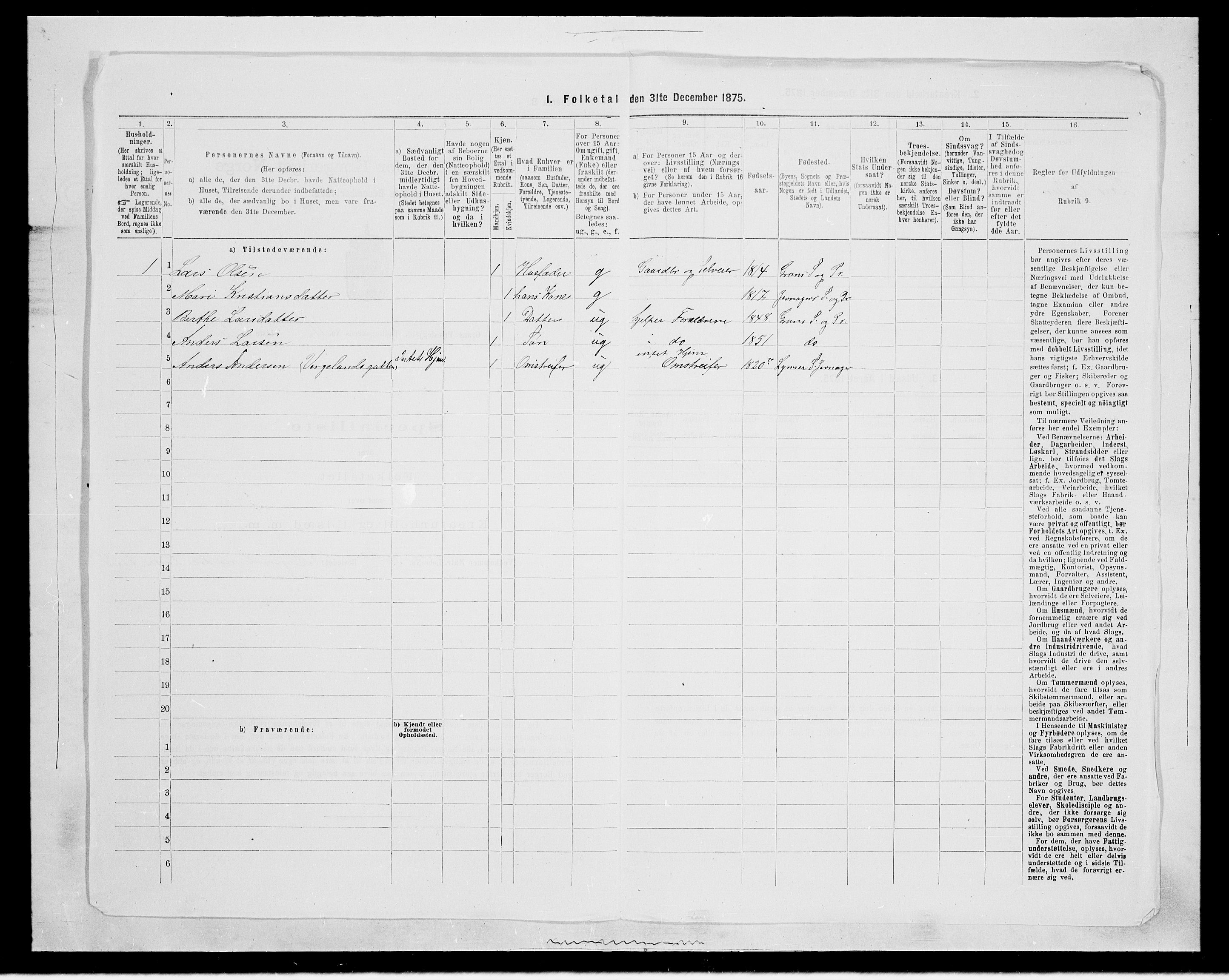 SAH, Folketelling 1875 for 0534P Gran prestegjeld, 1875, s. 2026