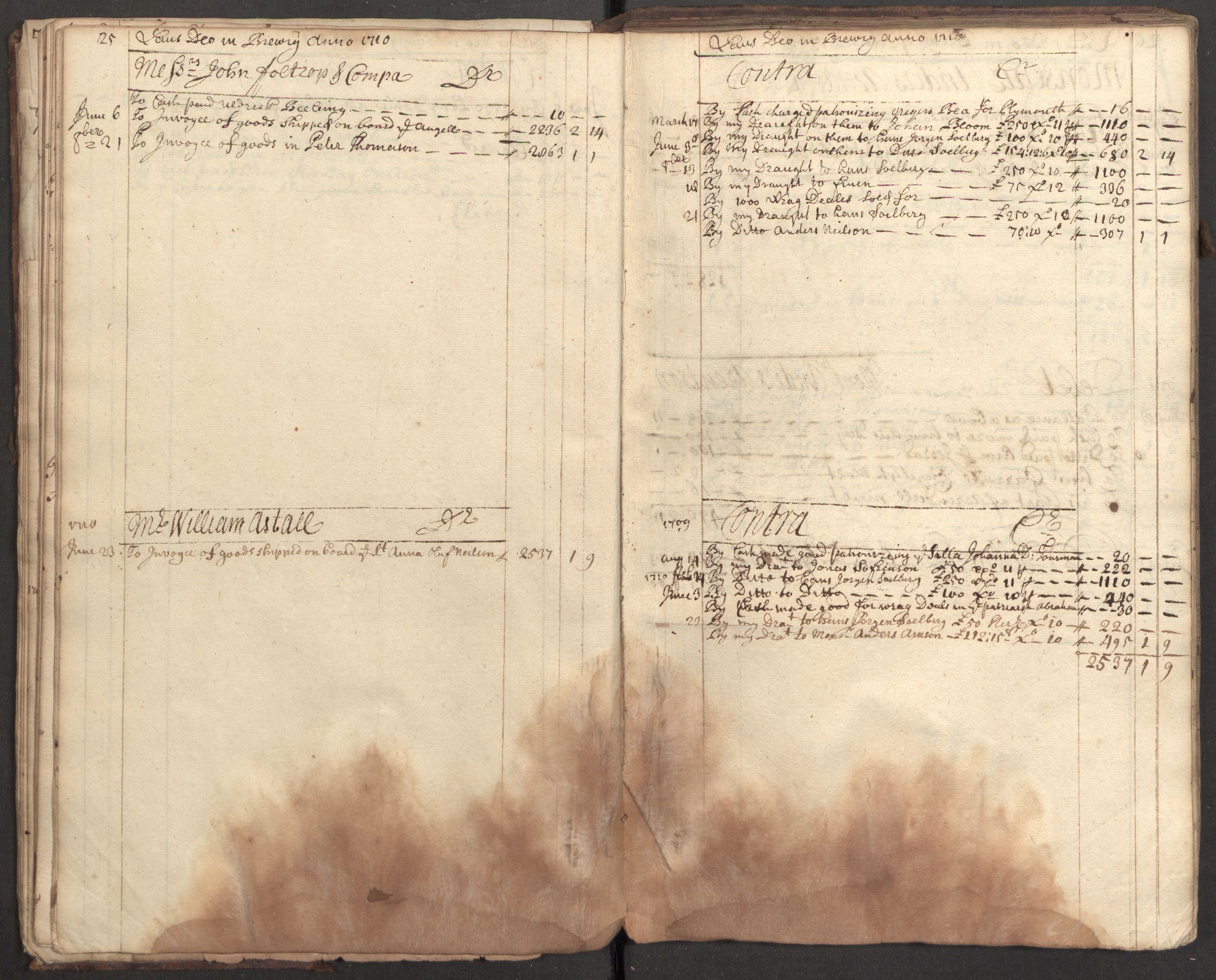 Bowman, James, RA/PA-0067/F/L0002/0001: Kontobok og skiftepapirer / James Bowmans kontobok, 1708-1728, s. 27