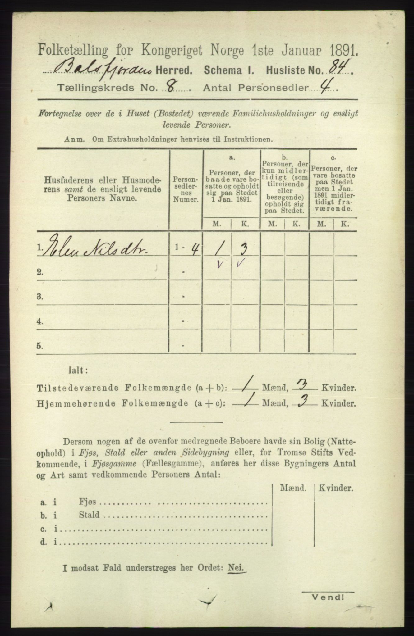 RA, Folketelling 1891 for 1933 Balsfjord herred, 1891, s. 2450