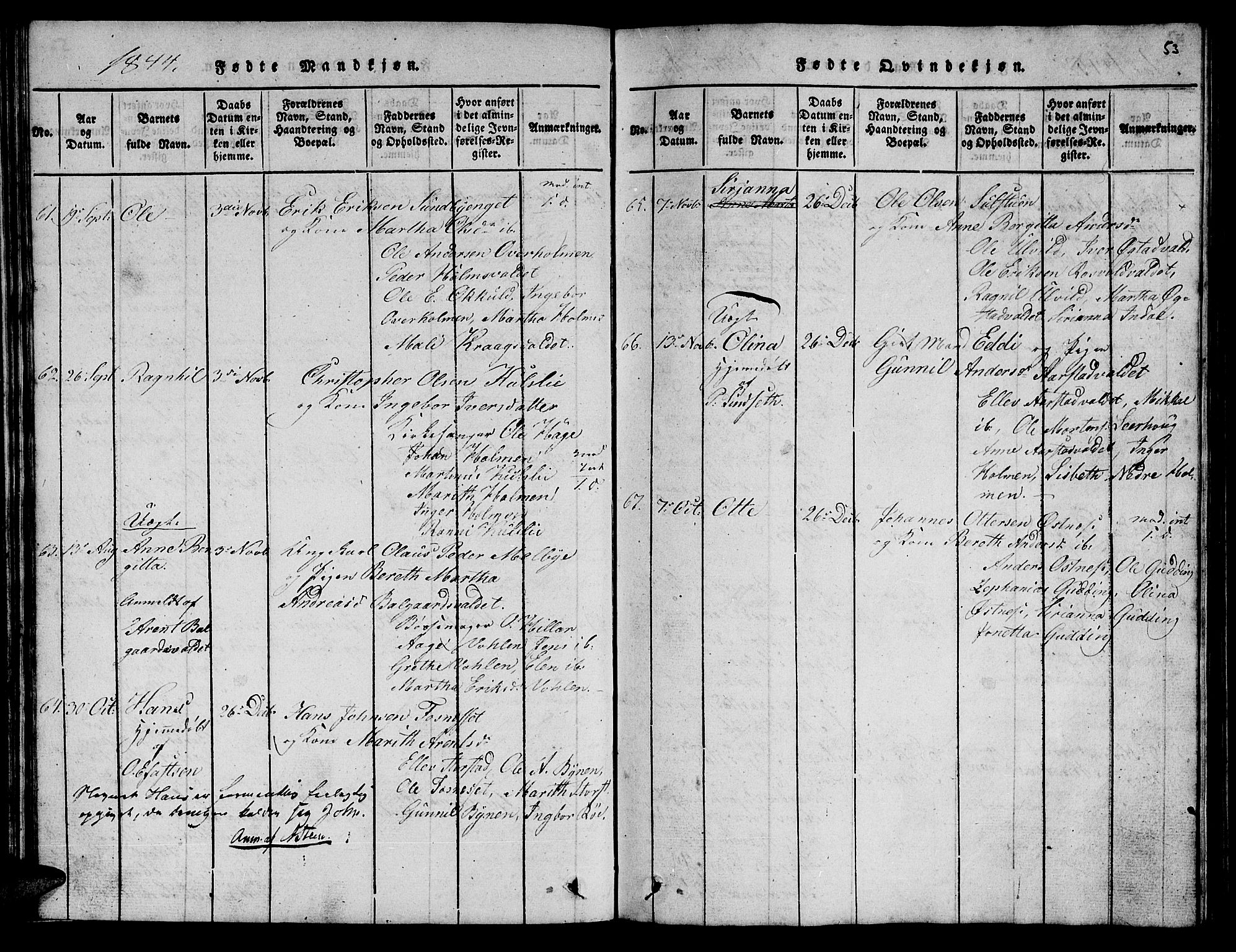 Ministerialprotokoller, klokkerbøker og fødselsregistre - Nord-Trøndelag, SAT/A-1458/723/L0251: Klokkerbok nr. 723C01 /2, 1843-1845, s. 53