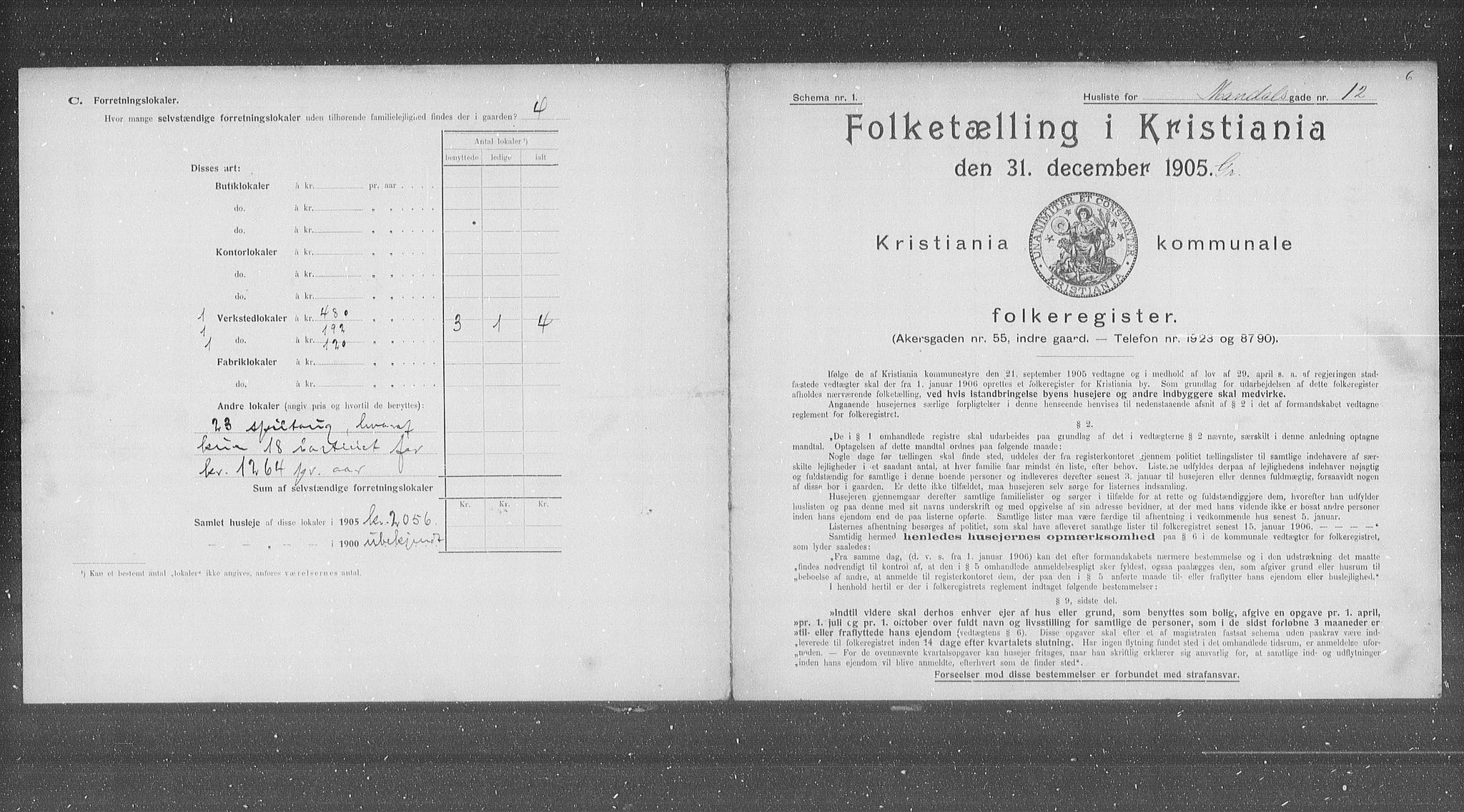 OBA, Kommunal folketelling 31.12.1905 for Kristiania kjøpstad, 1905, s. 31651