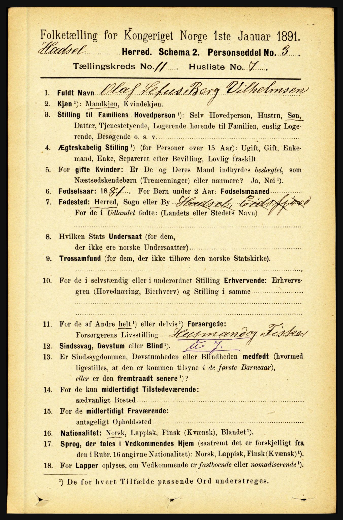 RA, Folketelling 1891 for 1866 Hadsel herred, 1891, s. 4771