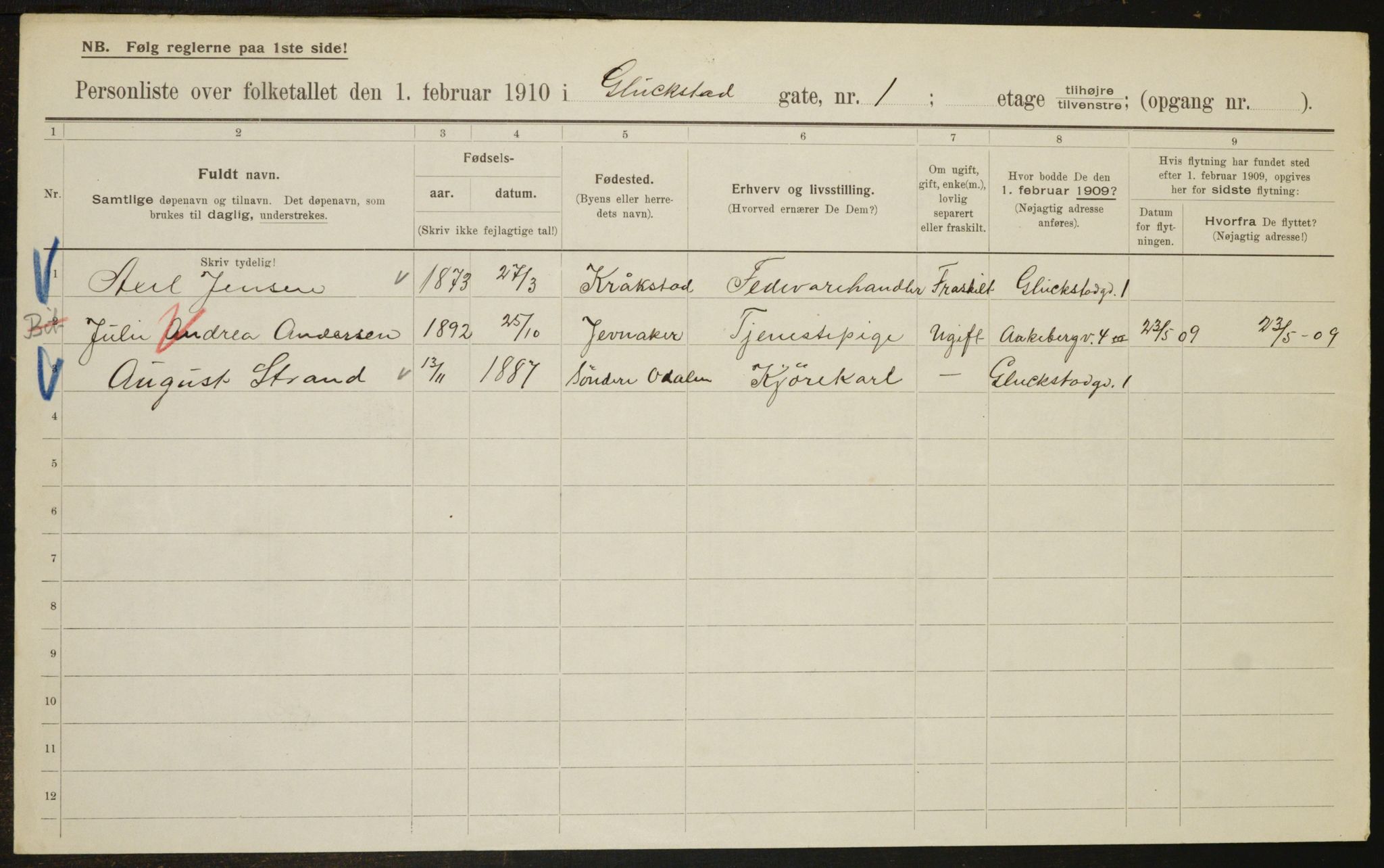 OBA, Kommunal folketelling 1.2.1910 for Kristiania, 1910, s. 27899