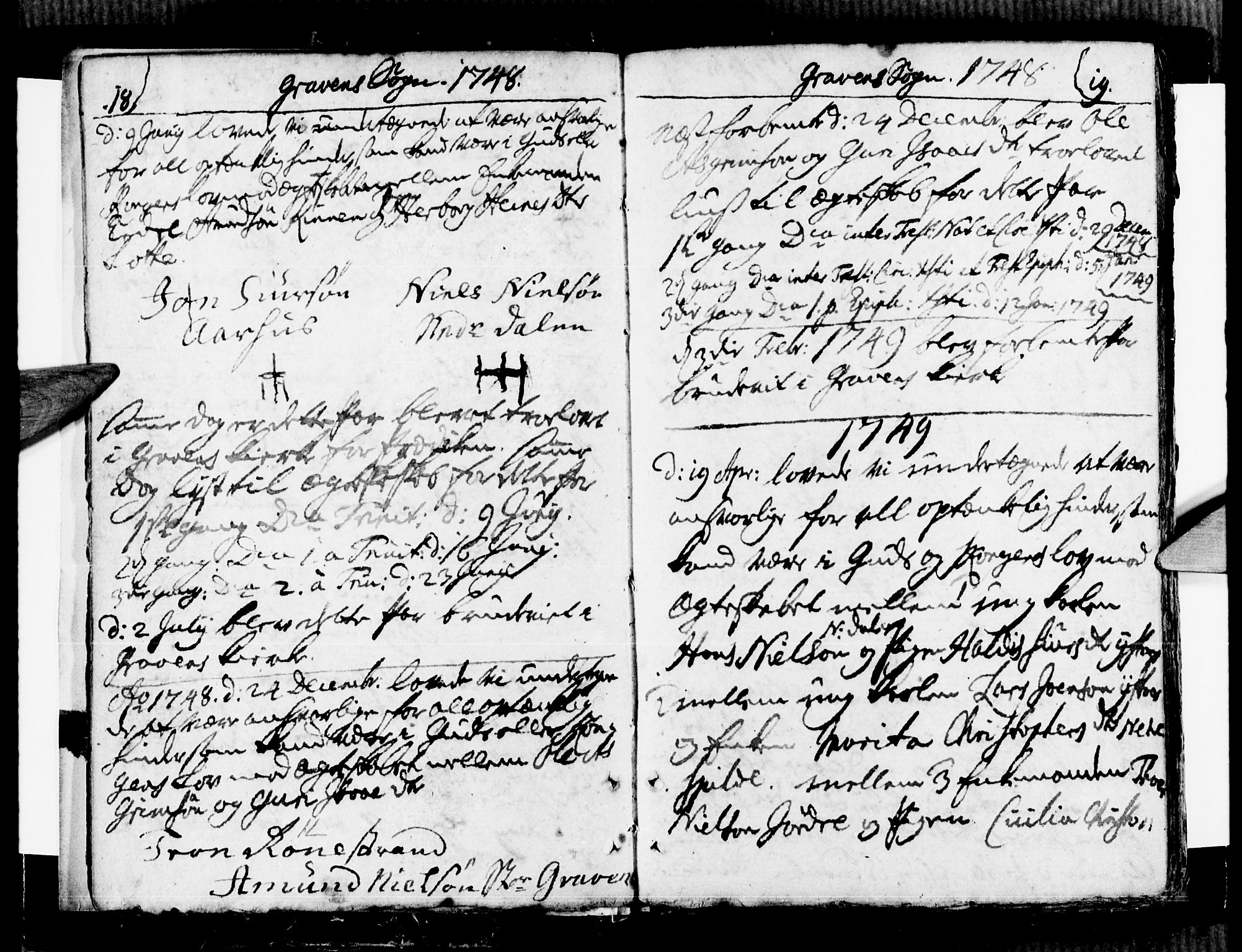 Ulvik sokneprestembete, SAB/A-78801/H/Haa: Ministerialbok nr. A 9, 1743-1792, s. 18-19