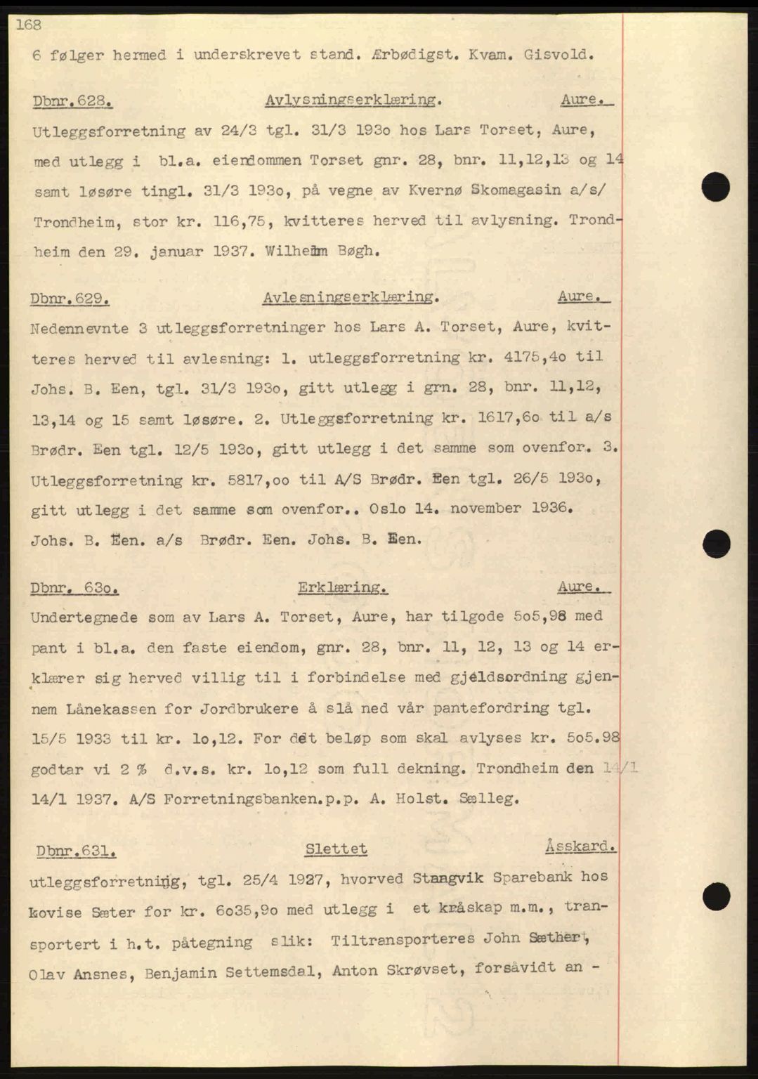 Nordmøre sorenskriveri, SAT/A-4132/1/2/2Ca: Pantebok nr. C80, 1936-1939, Dagboknr: 628/1937