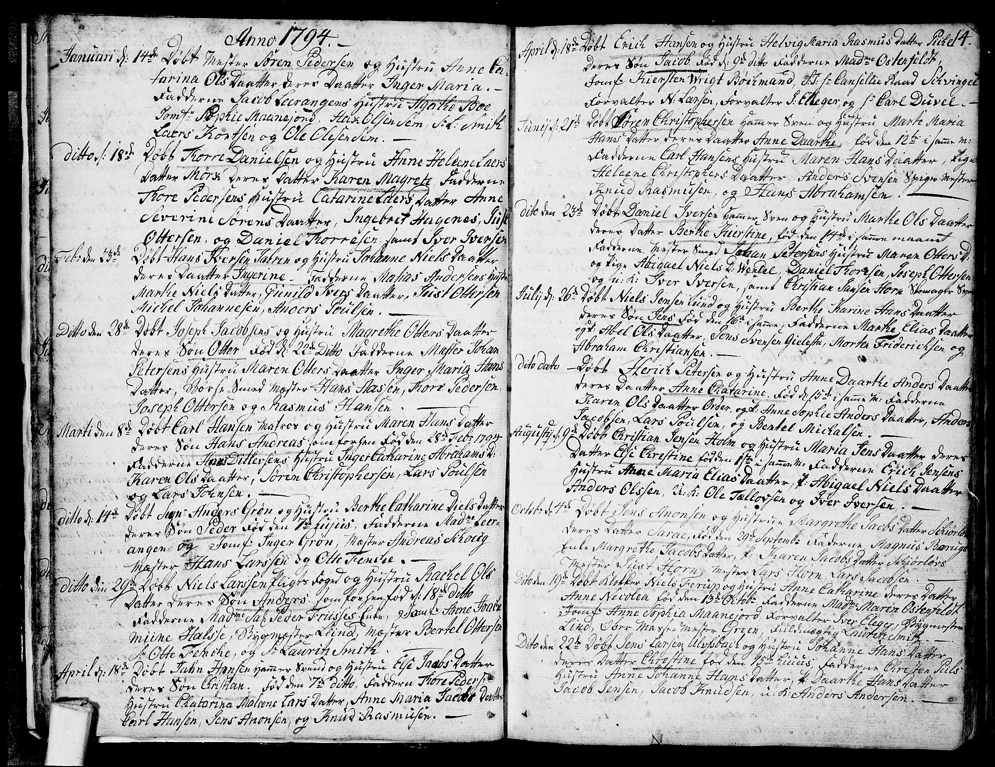 Larvik kirkebøker, SAKO/A-352/F/Fb/L0001: Ministerialbok nr. II 1, 1779-1817, s. 14