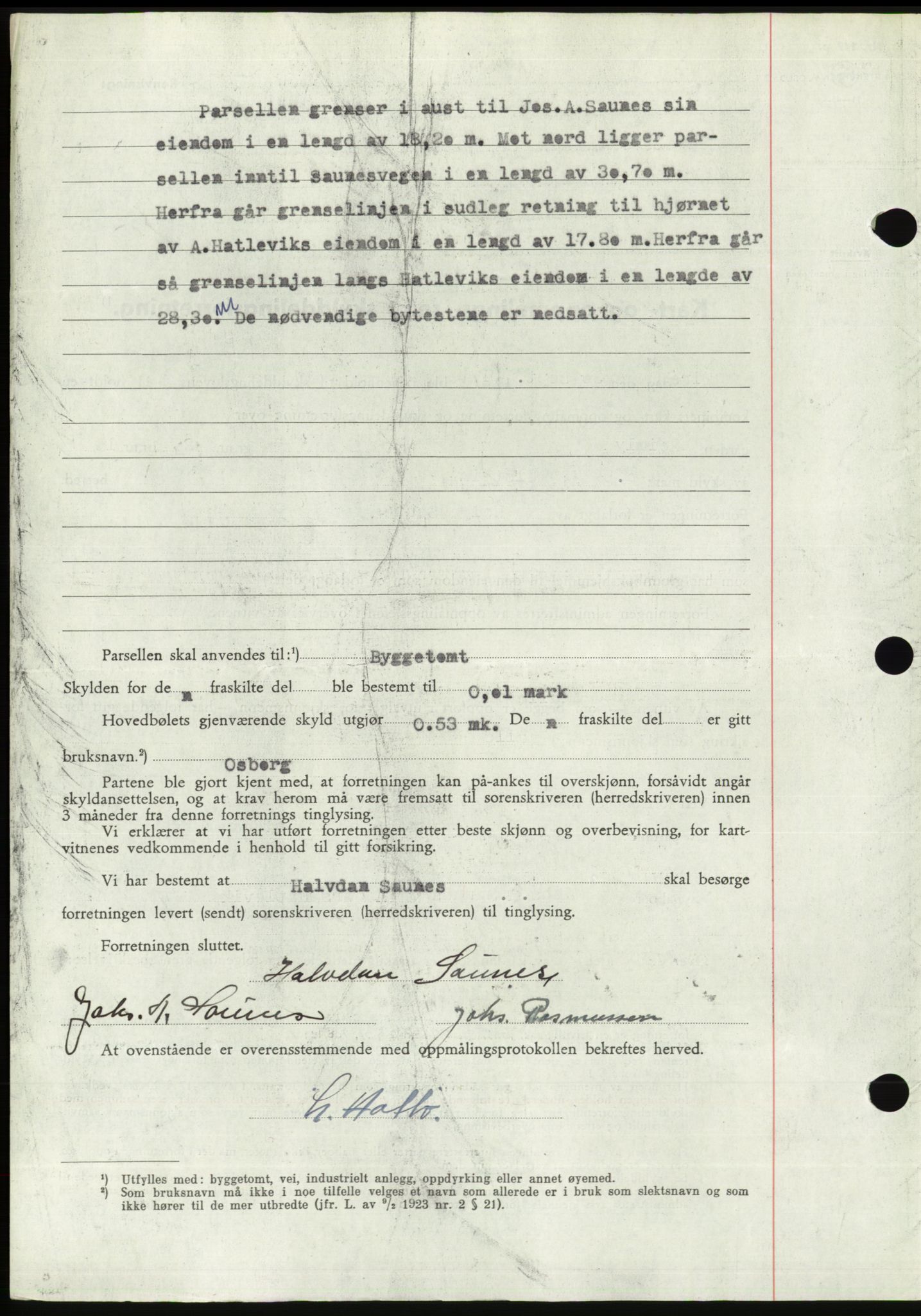 Søre Sunnmøre sorenskriveri, AV/SAT-A-4122/1/2/2C/L0081: Pantebok nr. 7A, 1947-1948, Dagboknr: 1444/1947