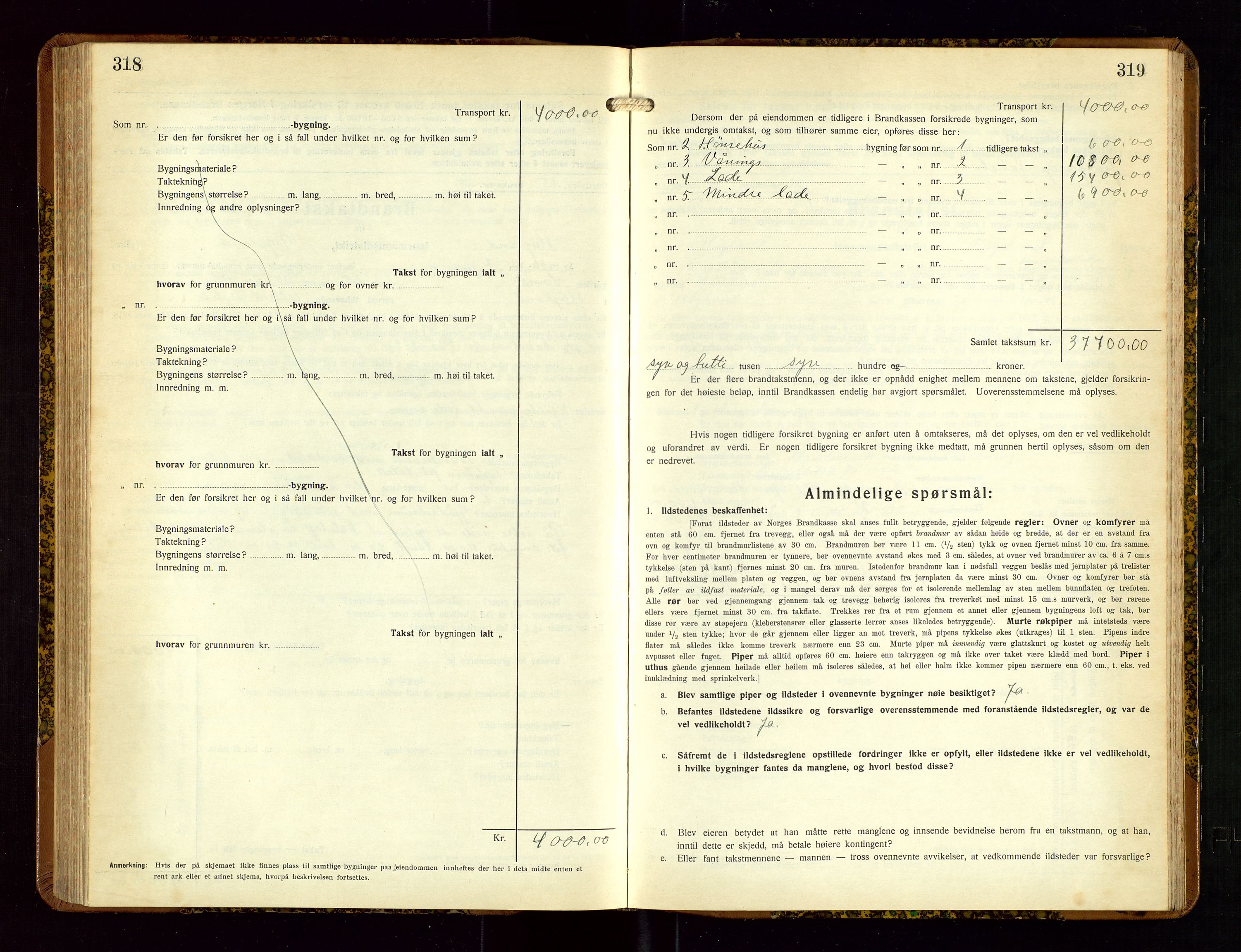 Høyland/Sandnes lensmannskontor, AV/SAST-A-100166/Gob/L0005: "Brandtakstprotokoll", 1933-1936, s. 318-319