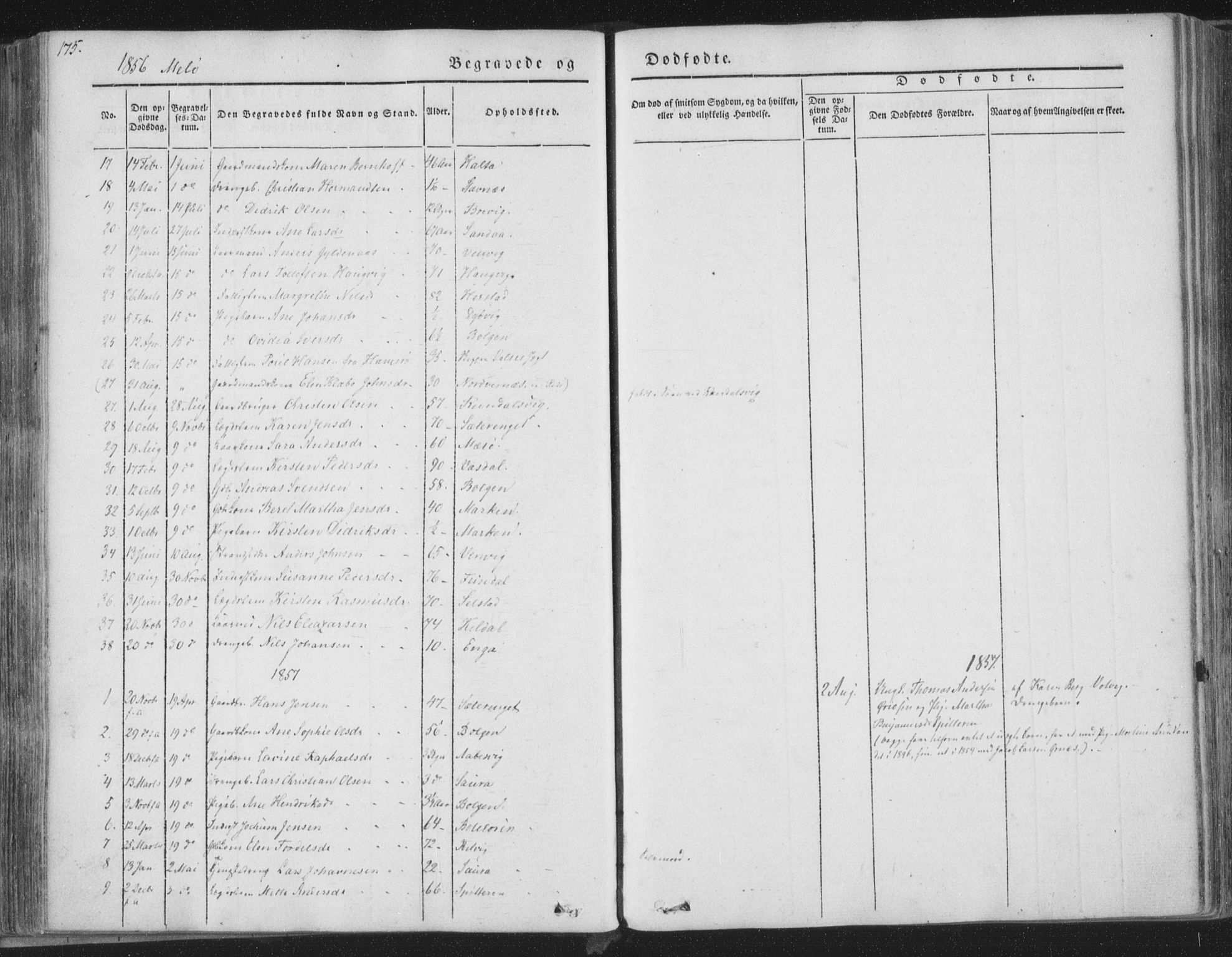 Ministerialprotokoller, klokkerbøker og fødselsregistre - Nordland, SAT/A-1459/841/L0604: Ministerialbok nr. 841A09 /2, 1845-1862, s. 175