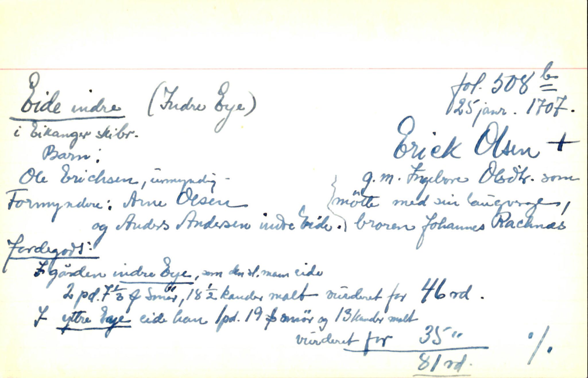 Skiftekort ved Statsarkivet i Bergen, SAB/SKIFTEKORT/001/L0001: Skifteprotokoll nr. 1-2 - test test, 1702-1716, s. 100