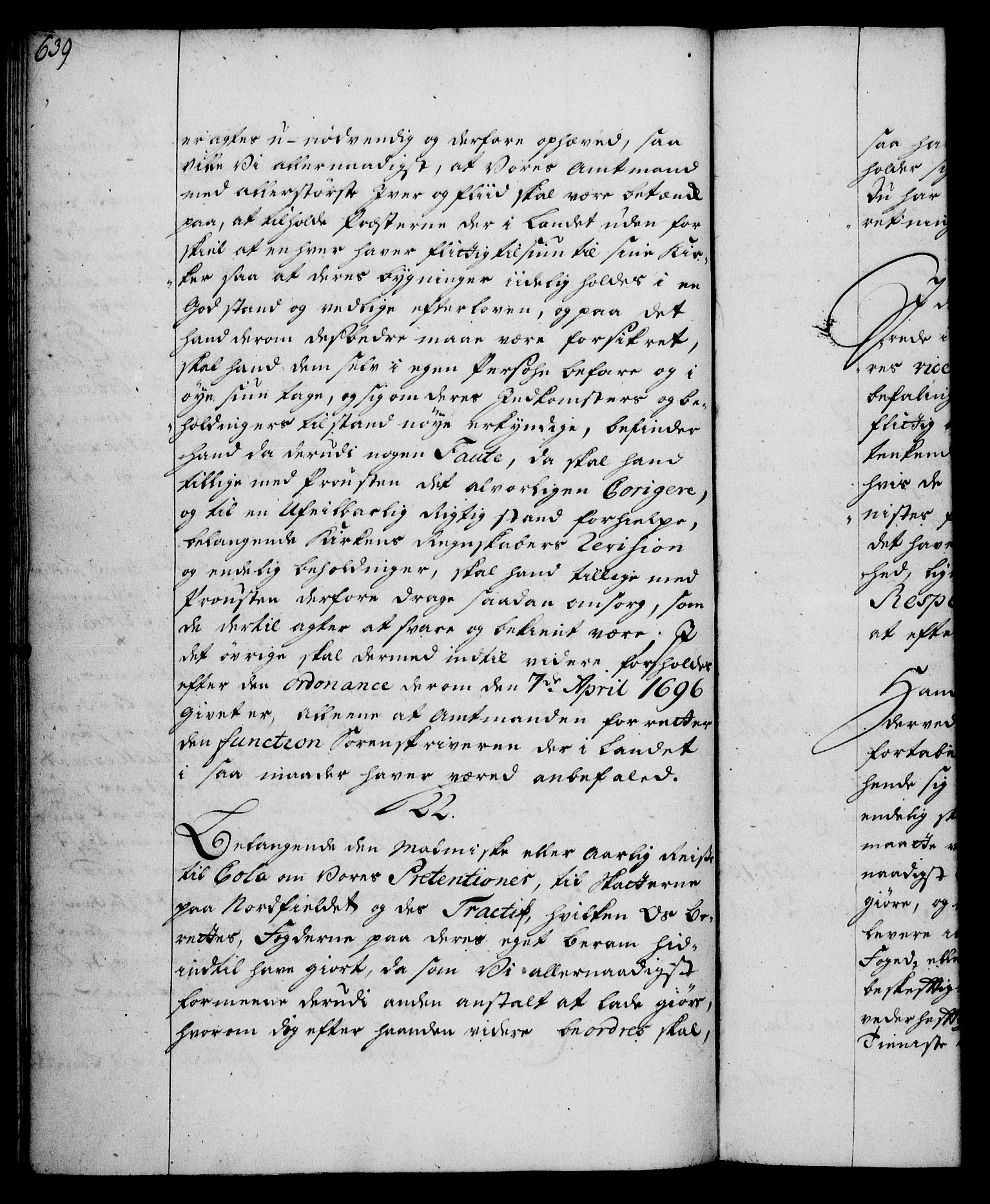 Rentekammeret, Kammerkanselliet, RA/EA-3111/G/Gg/Ggi/L0002: Norsk instruksjonsprotokoll med register (merket RK 53.35), 1729-1751, s. 639