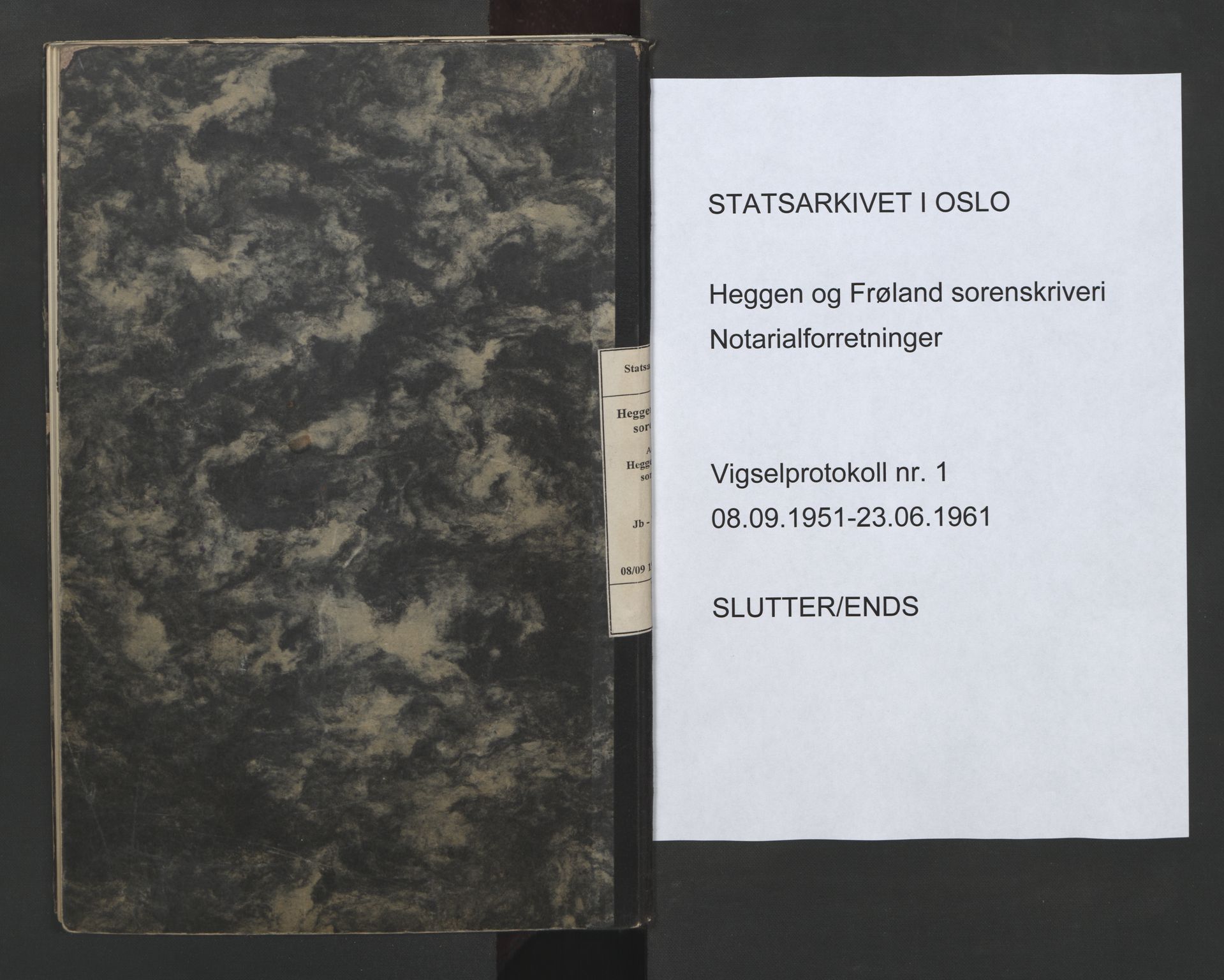Heggen og Frøland tingrett, AV/SAO-A-10208/L/Lb/L0001: Vigselsbok, 1951-1961