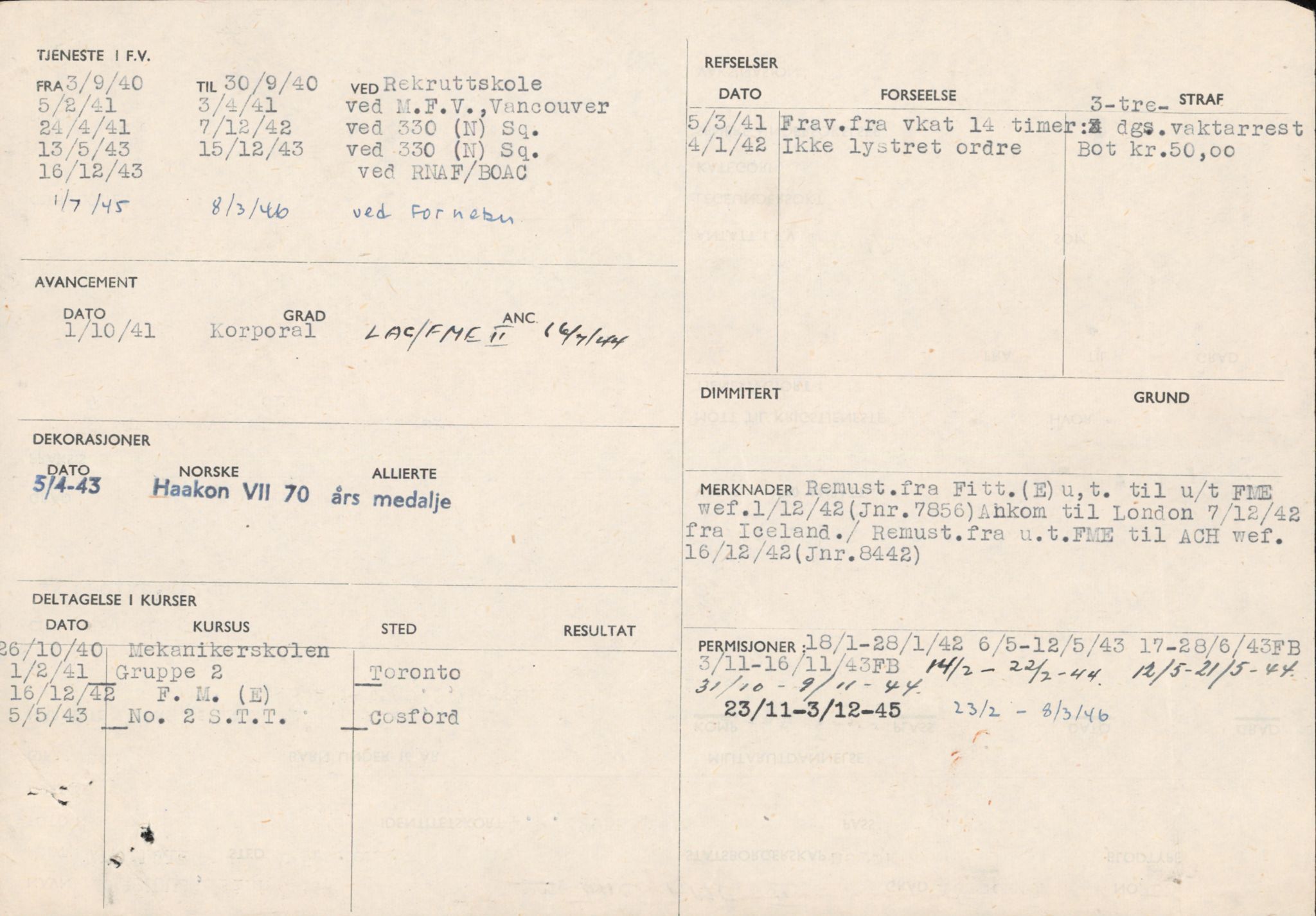 Forsvaret, Forsvarets overkommando/Luftforsvarsstaben, RA/RAFA-4079/P/Pa/L0038: Personellpapirer, 1914, s. 419