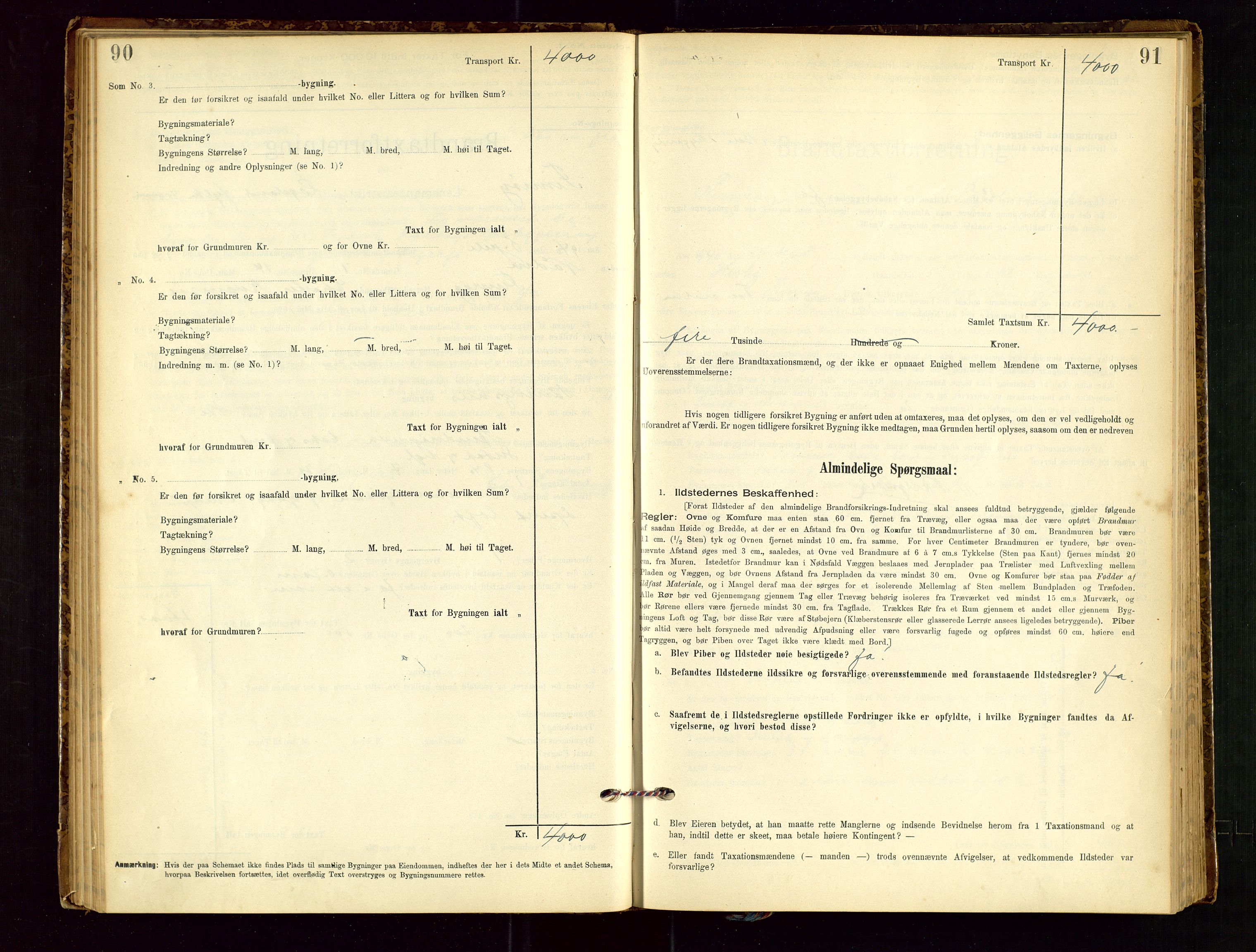 Finnøy lensmannskontor, AV/SAST-A-100442/Goa/L0003: Branntakstprotokoll - skjemaprotokoll, 1896-1954, s. 90-91