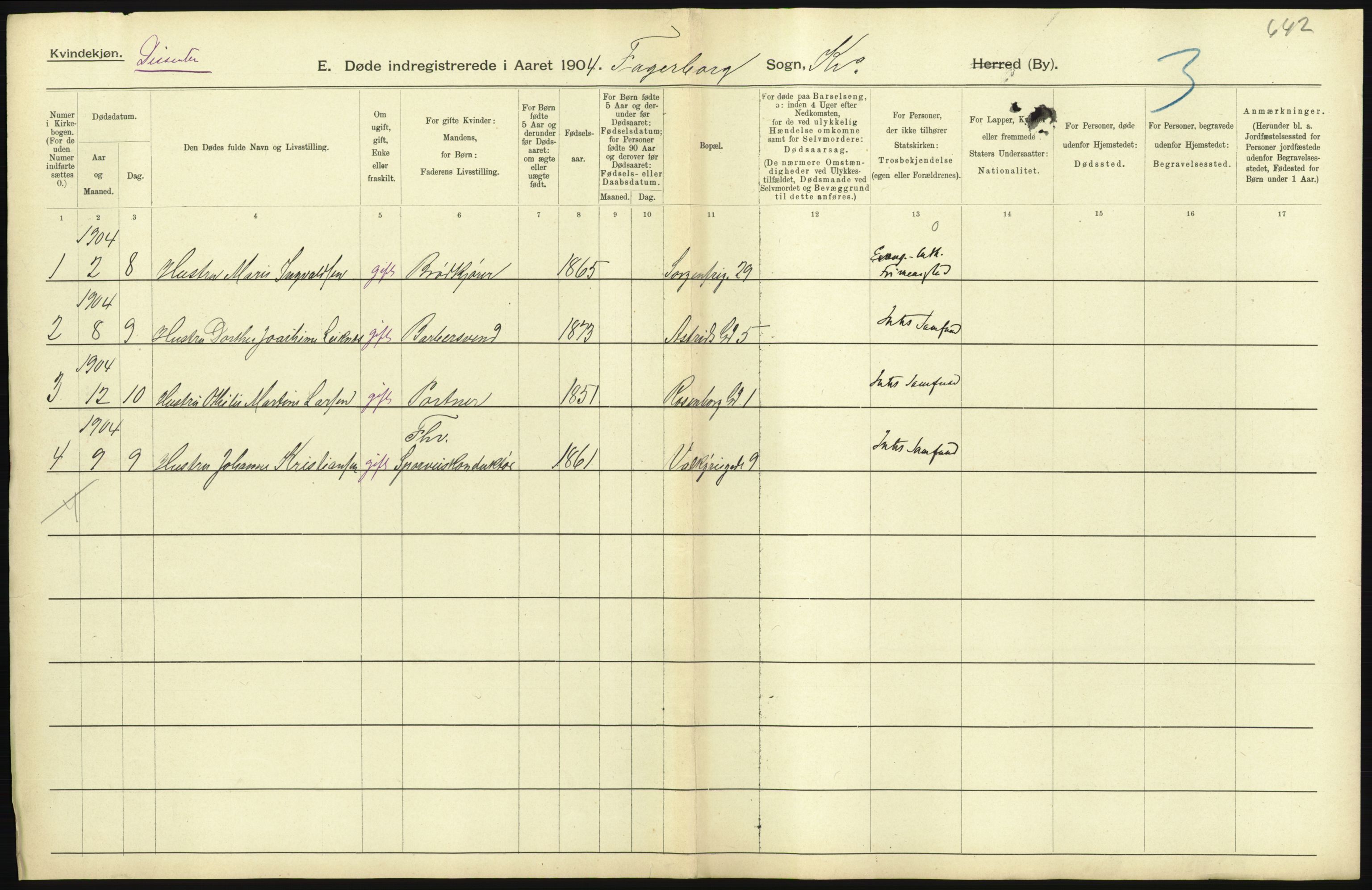 Statistisk sentralbyrå, Sosiodemografiske emner, Befolkning, AV/RA-S-2228/D/Df/Dfa/Dfab/L0004: Kristiania: Gifte, døde, 1904, s. 625