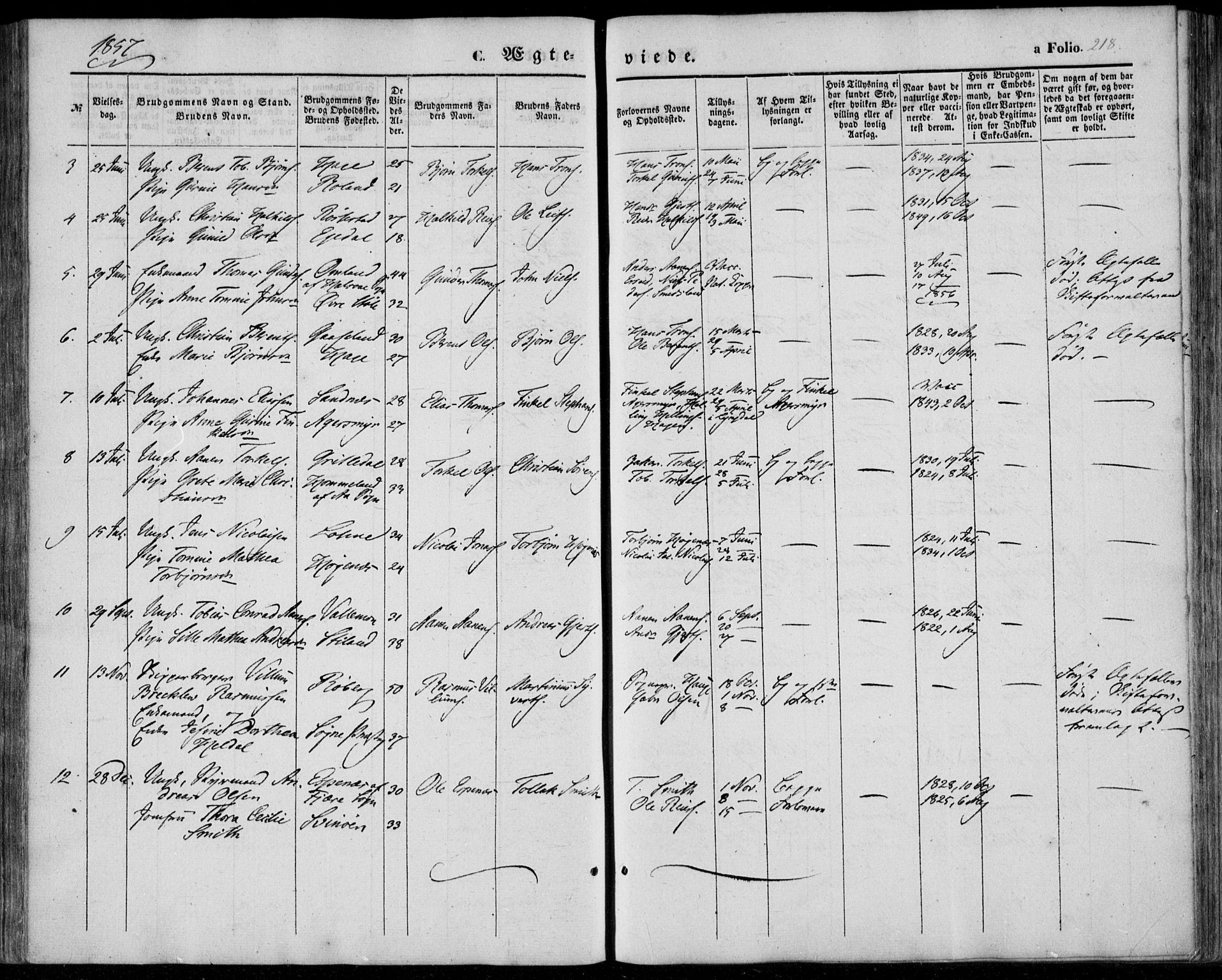 Sør-Audnedal sokneprestkontor, AV/SAK-1111-0039/F/Fa/Fab/L0007: Ministerialbok nr. A 7, 1855-1876, s. 218