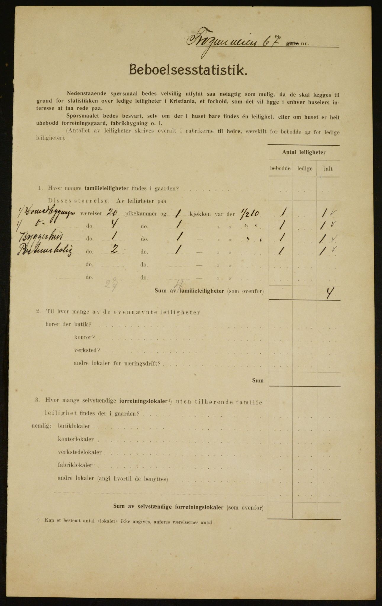 OBA, Kommunal folketelling 1.2.1910 for Kristiania, 1910, s. 26168