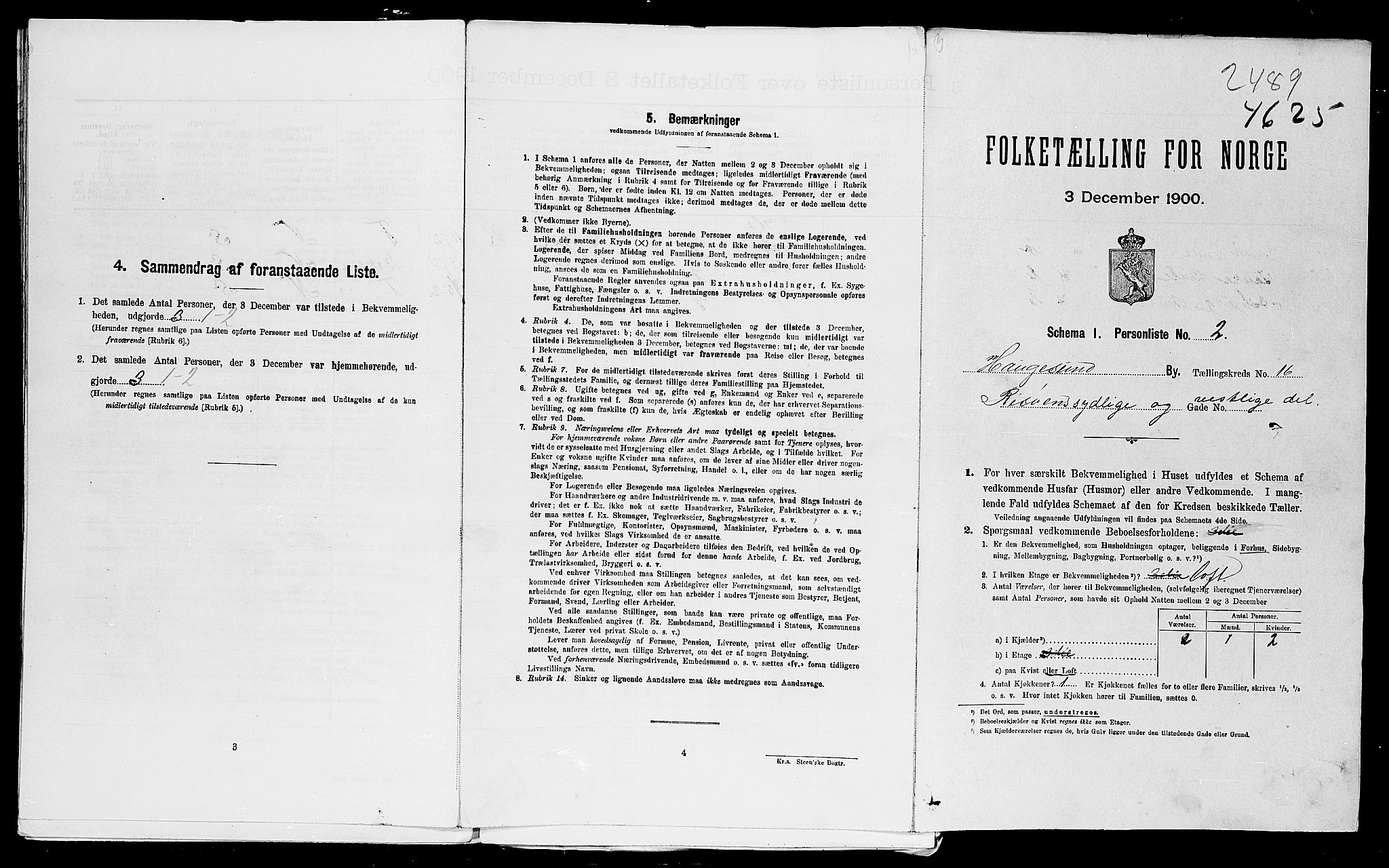 SAST, Folketelling 1900 for 1106 Haugesund kjøpstad, 1900, s. 3895