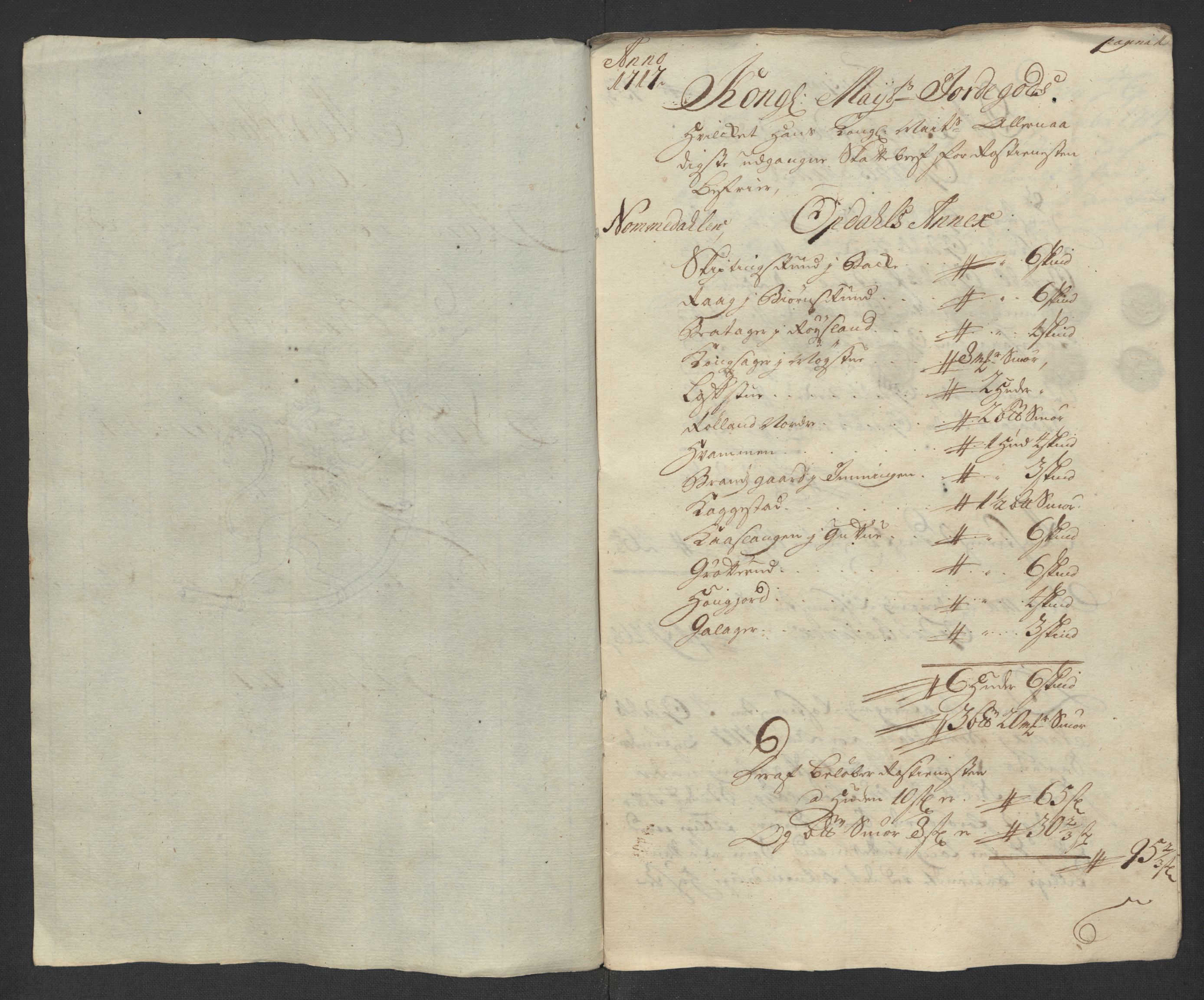 Rentekammeret inntil 1814, Reviderte regnskaper, Fogderegnskap, AV/RA-EA-4092/R24/L1593: Fogderegnskap Numedal og Sandsvær, 1717, s. 357