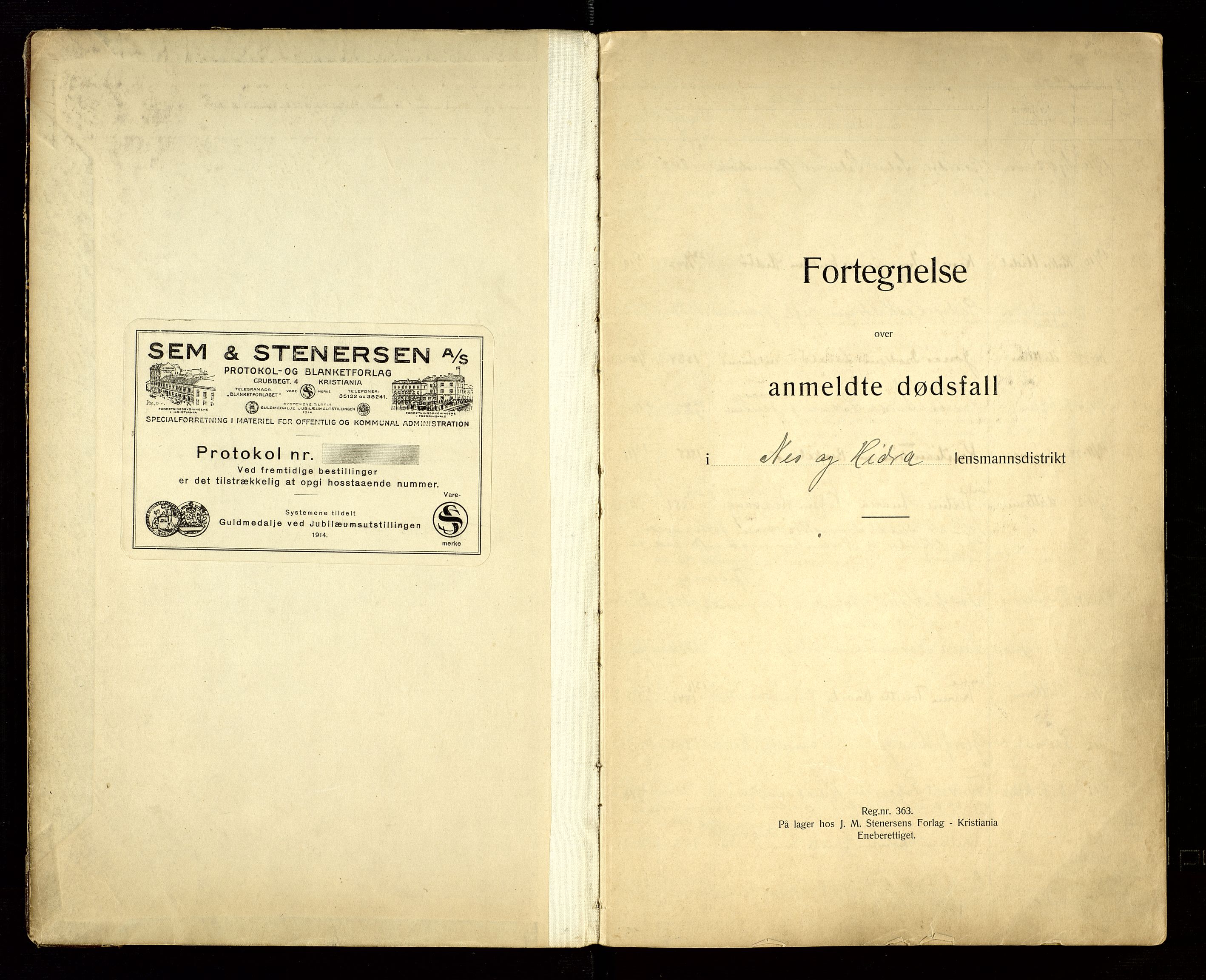 Nes og Hidra lensmannskontor, SAK/1241-0035/F/Fe/L0003: Anmeldte dødsfall nr 53, 1923-1935
