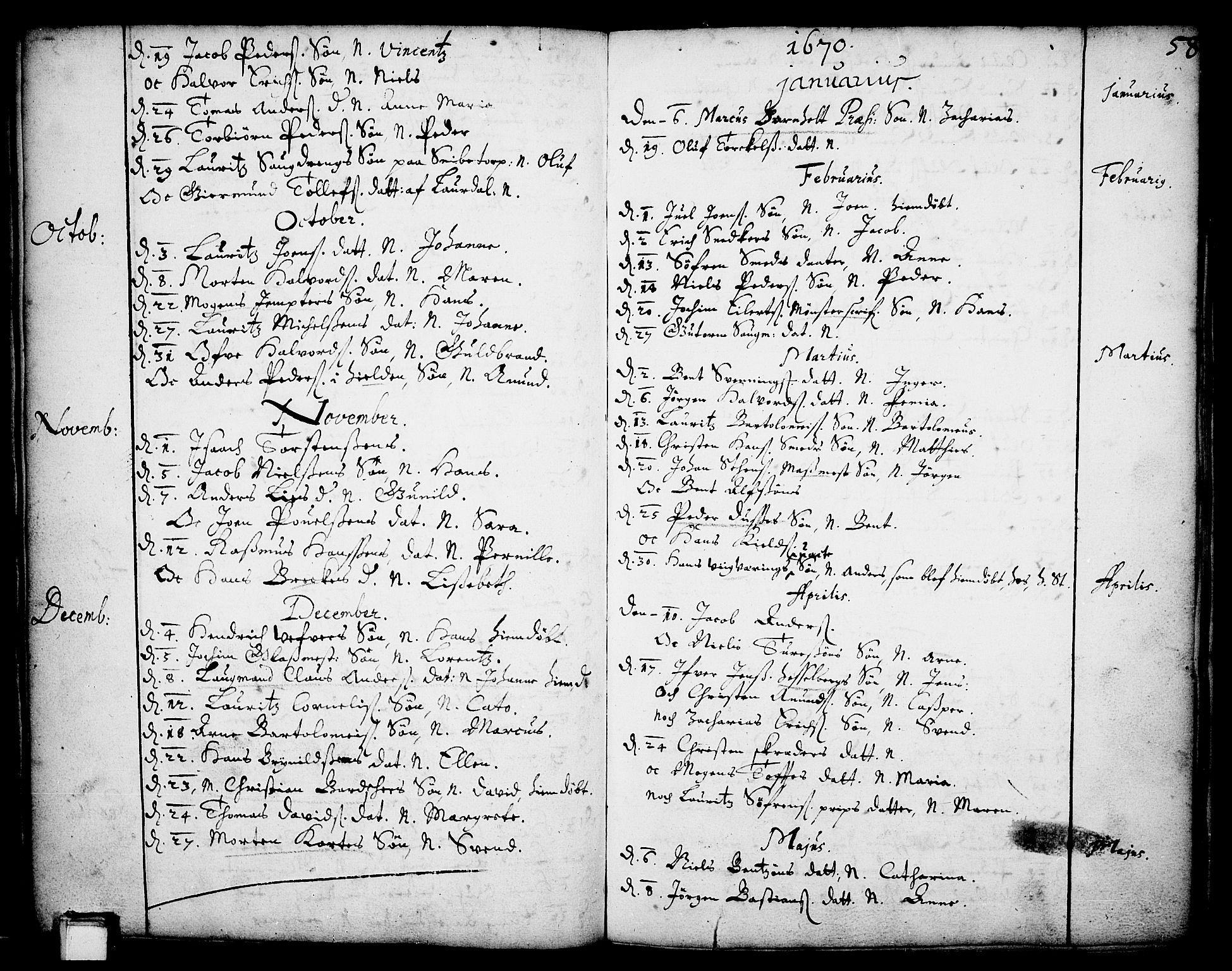 Skien kirkebøker, AV/SAKO-A-302/F/Fa/L0001: Ministerialbok nr. 1, 1659-1679, s. 58
