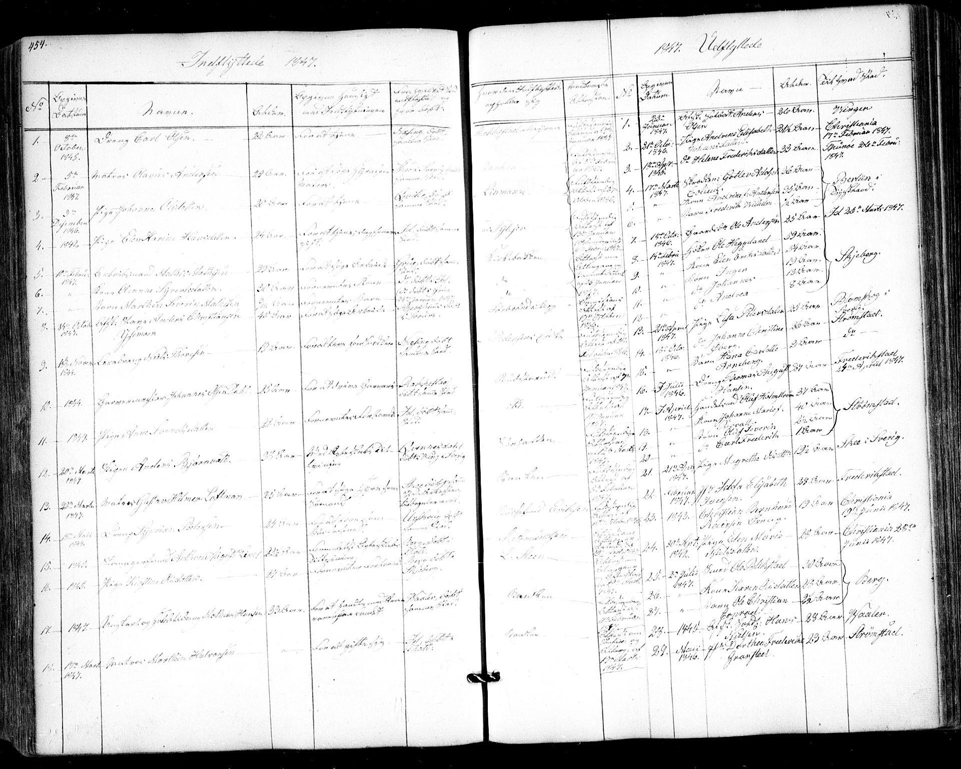 Halden prestekontor Kirkebøker, SAO/A-10909/F/Fa/L0006: Ministerialbok nr. I 6, 1845-1856, s. 454