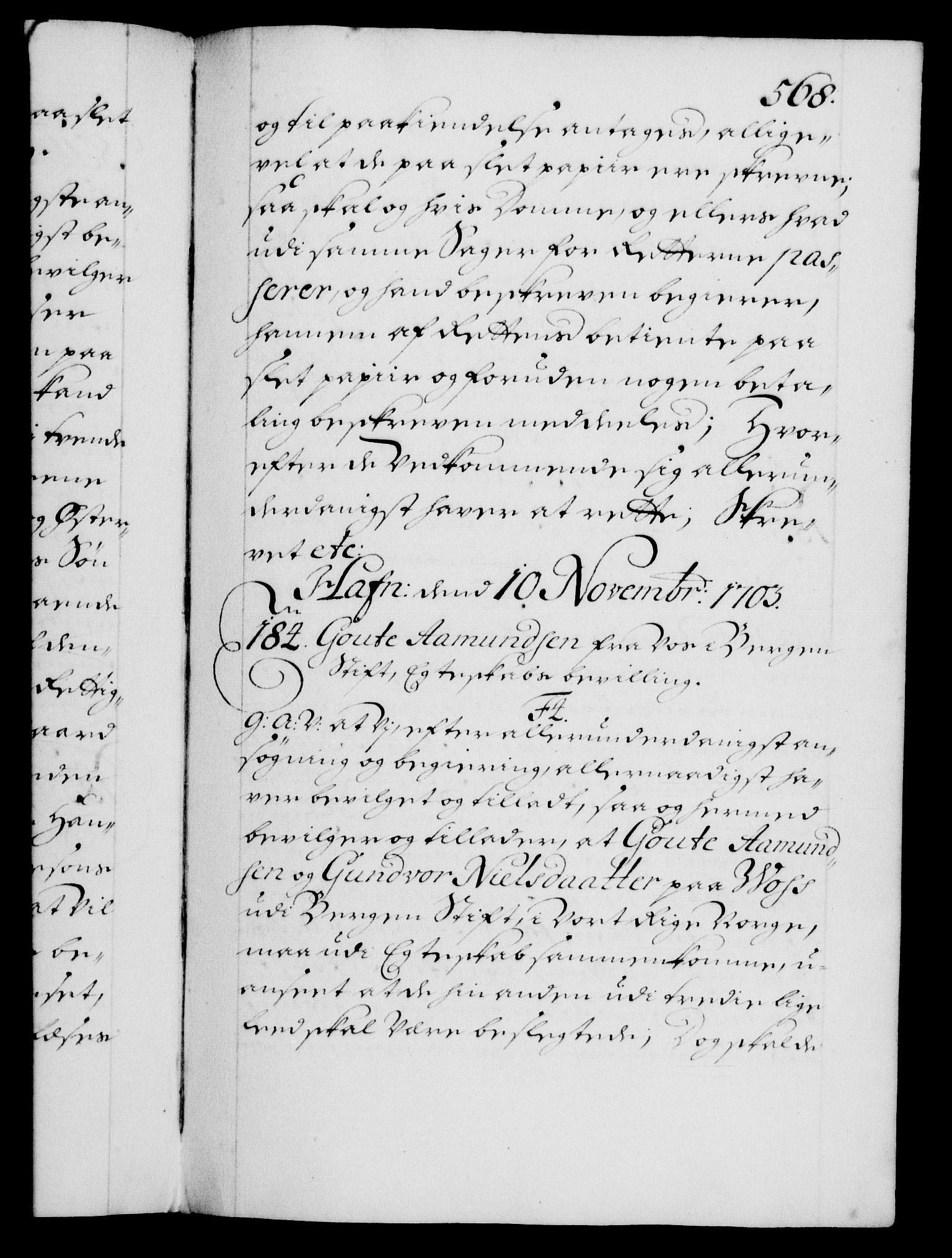 Danske Kanselli 1572-1799, RA/EA-3023/F/Fc/Fca/Fcaa/L0018: Norske registre, 1699-1703, s. 568a