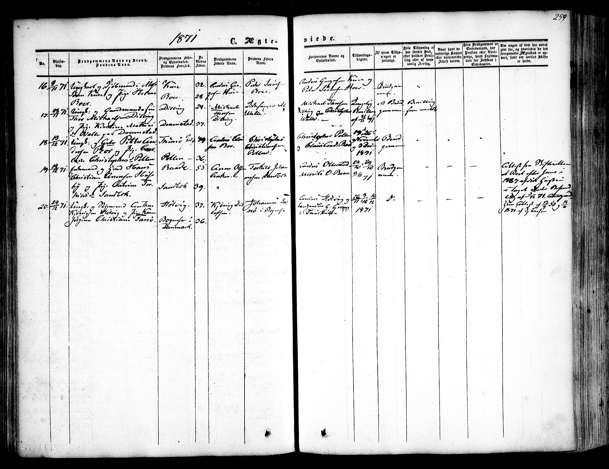 Rygge prestekontor Kirkebøker, AV/SAO-A-10084b/F/Fa/L0005: Ministerialbok nr. 5, 1852-1871, s. 259