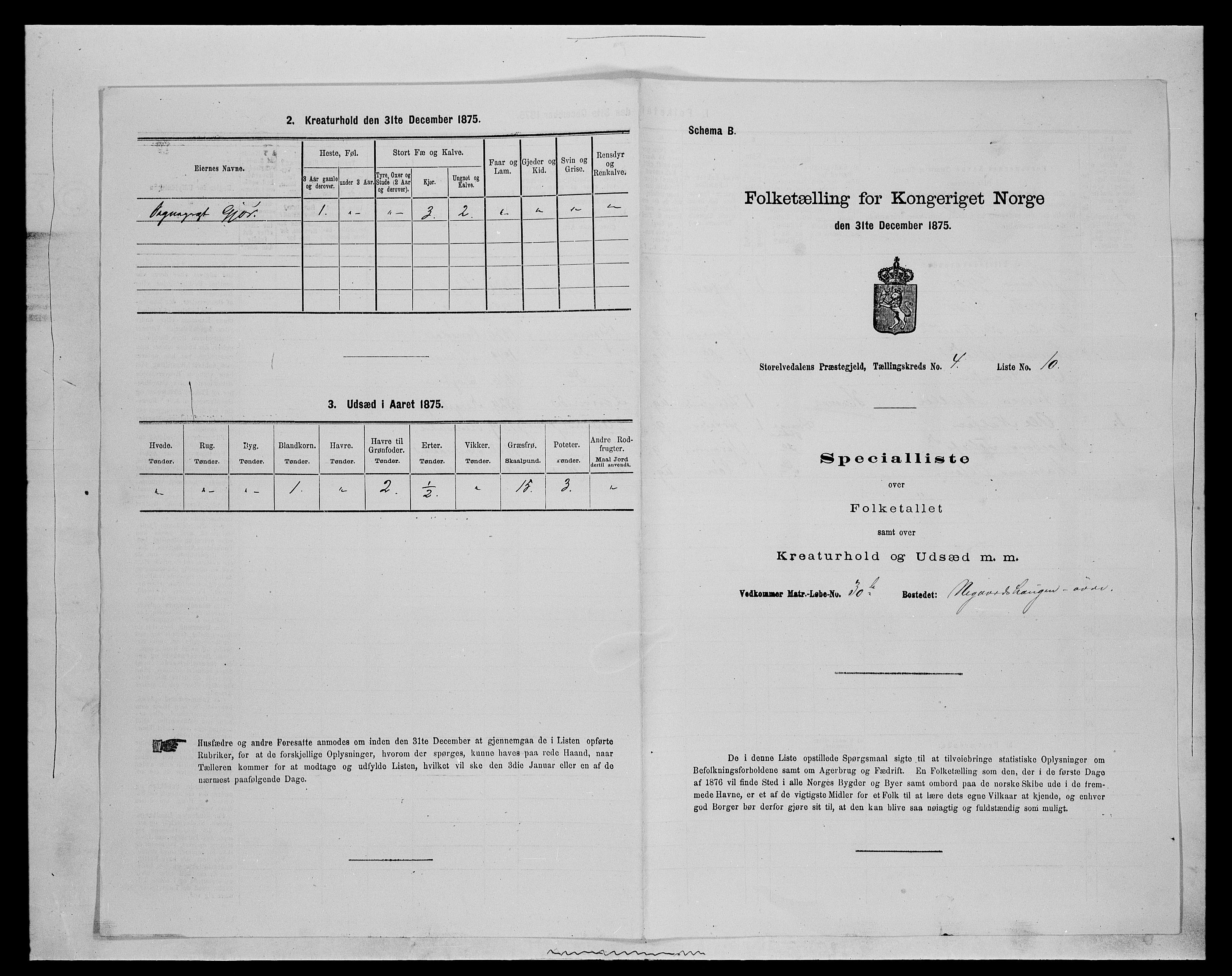 SAH, Folketelling 1875 for 0430P Stor-Elvdal prestegjeld, 1875, s. 406