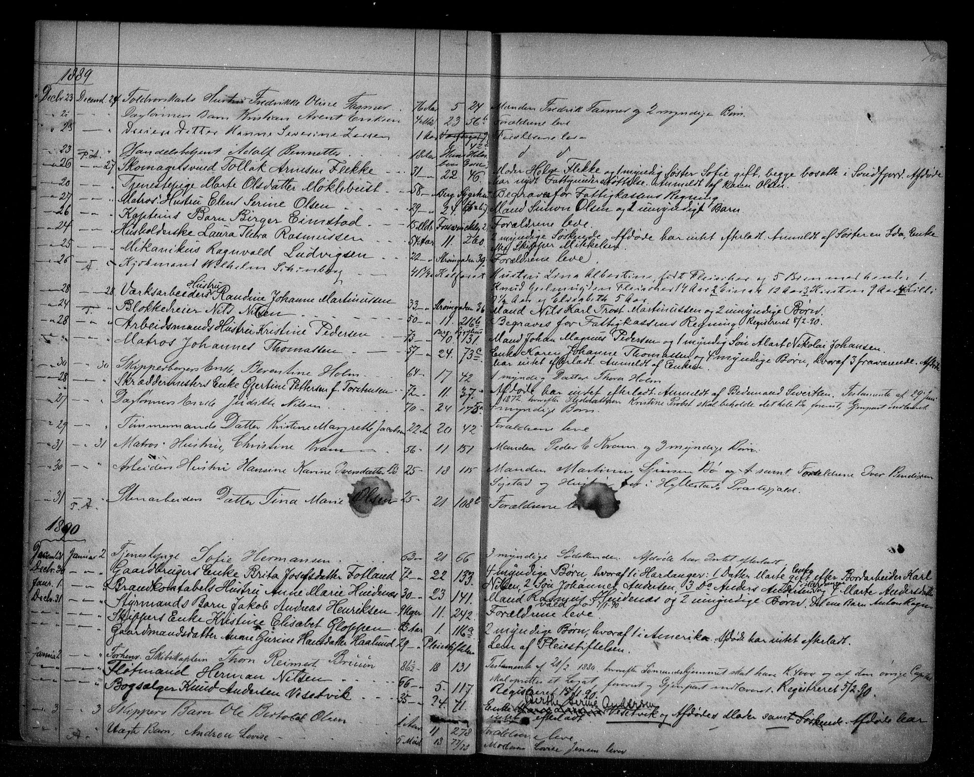 Byfogd og Byskriver i Bergen, AV/SAB-A-3401/06/06Na/L0005: Dødsfallsjournaler, 1886-1892, s. 75b-76a