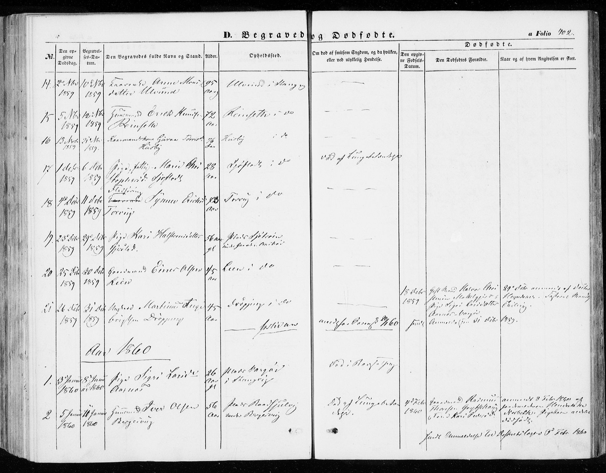 Ministerialprotokoller, klokkerbøker og fødselsregistre - Møre og Romsdal, AV/SAT-A-1454/592/L1026: Ministerialbok nr. 592A04, 1849-1867, s. 402