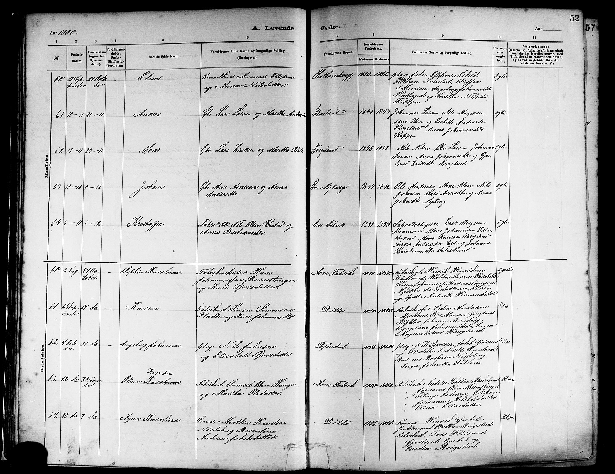 Haus sokneprestembete, AV/SAB-A-75601/H/Haa: Ministerialbok nr. A 19I, 1878-1886, s. 52