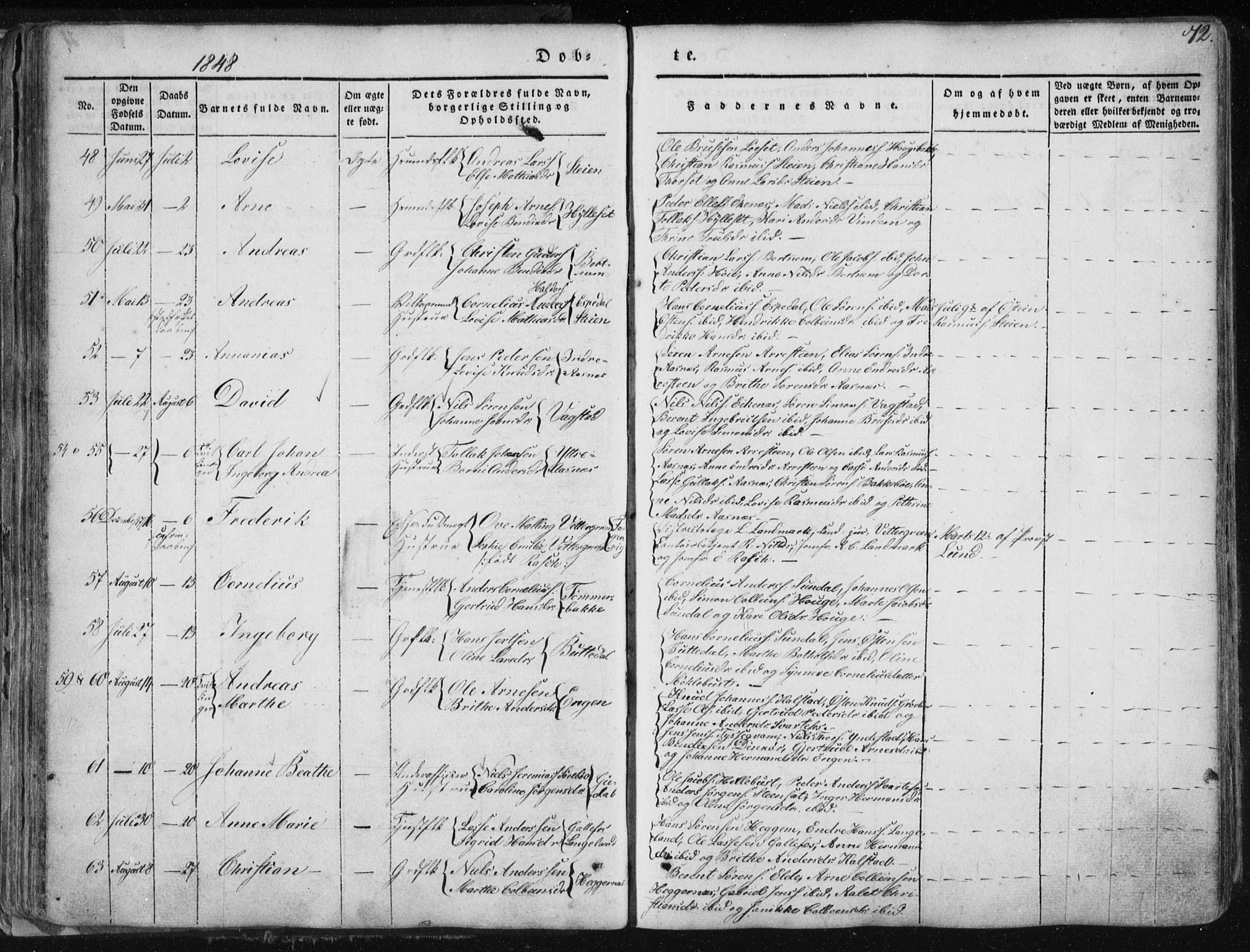 Fjaler sokneprestembete, AV/SAB-A-79801/H/Haa/Haaa/L0006: Ministerialbok nr. A 6, 1835-1884, s. 72