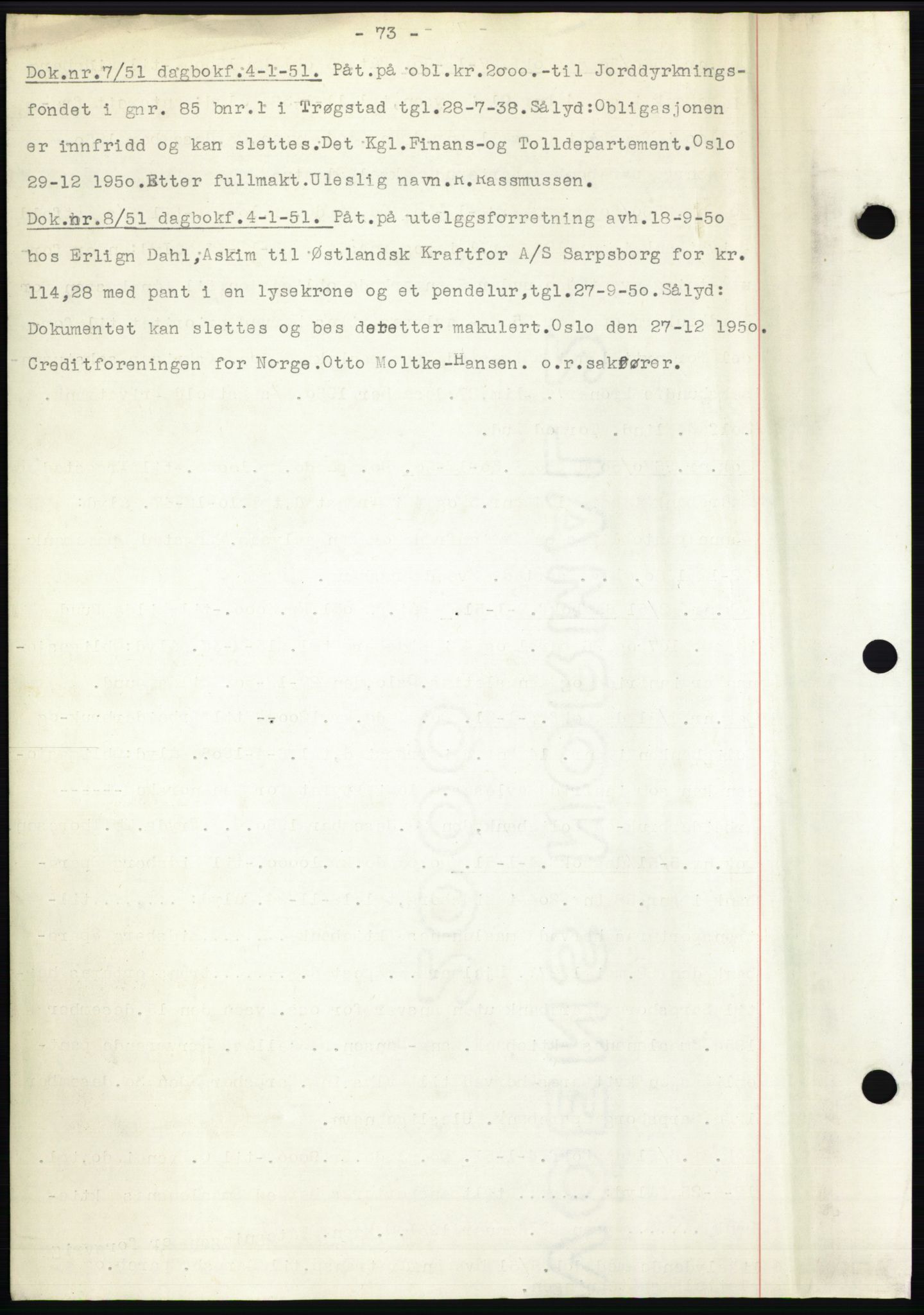 Rakkestad sorenskriveri, SAO/A-10686/G/Gb/Gba/Gbac/L0012: Pantebok nr. B1-4 og B16-20, 1949-1950, Dagboknr: 7/1951