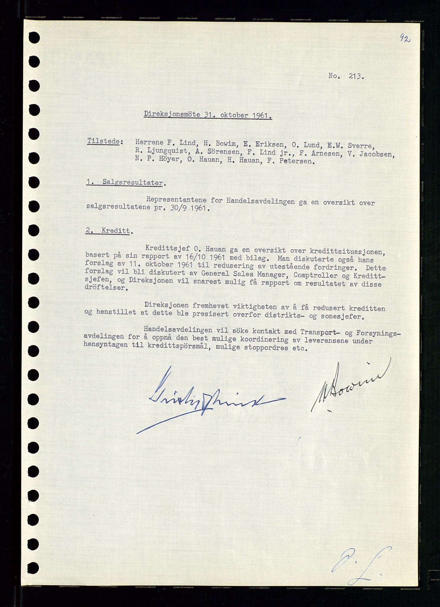 Pa 0982 - Esso Norge A/S, SAST/A-100448/A/Aa/L0001/0002: Den administrerende direksjon Board minutes (styrereferater) / Den administrerende direksjon Board minutes (styrereferater), 1960-1961, s. 141