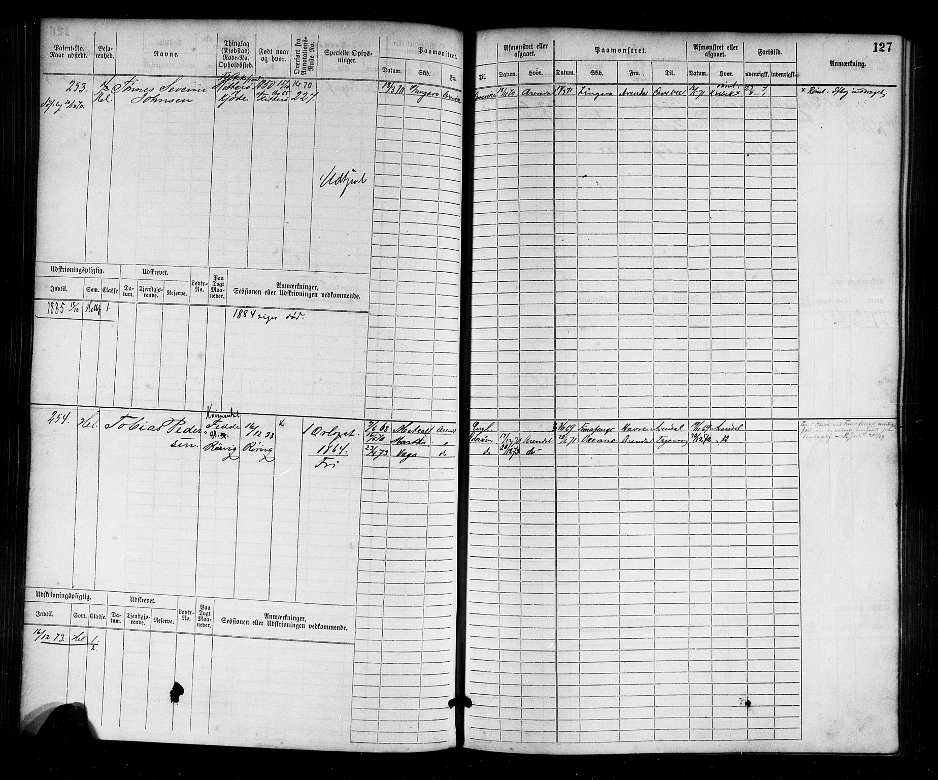 Flekkefjord mønstringskrets, AV/SAK-2031-0018/F/Fb/L0001: Hovedrulle nr 1-764, N-4, 1868-1900, s. 131